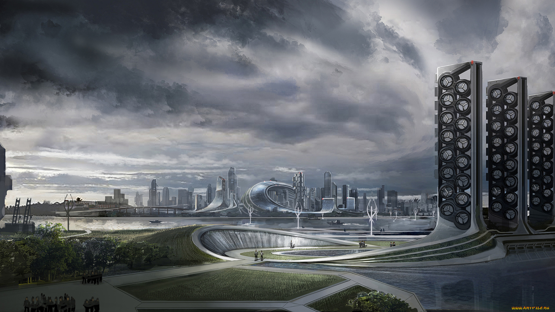 фэнтези, иные, миры, , иные, времена, сооружения, мегаполис, город, будущее