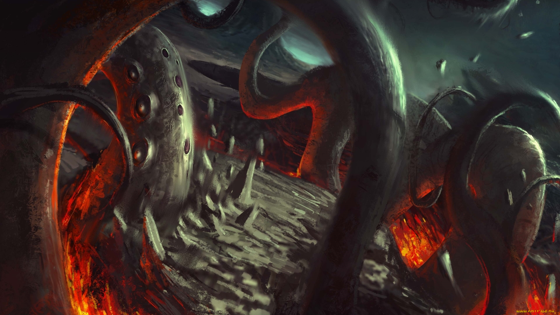 фэнтези, существа, иной, монстр, щупальца, мир, существо