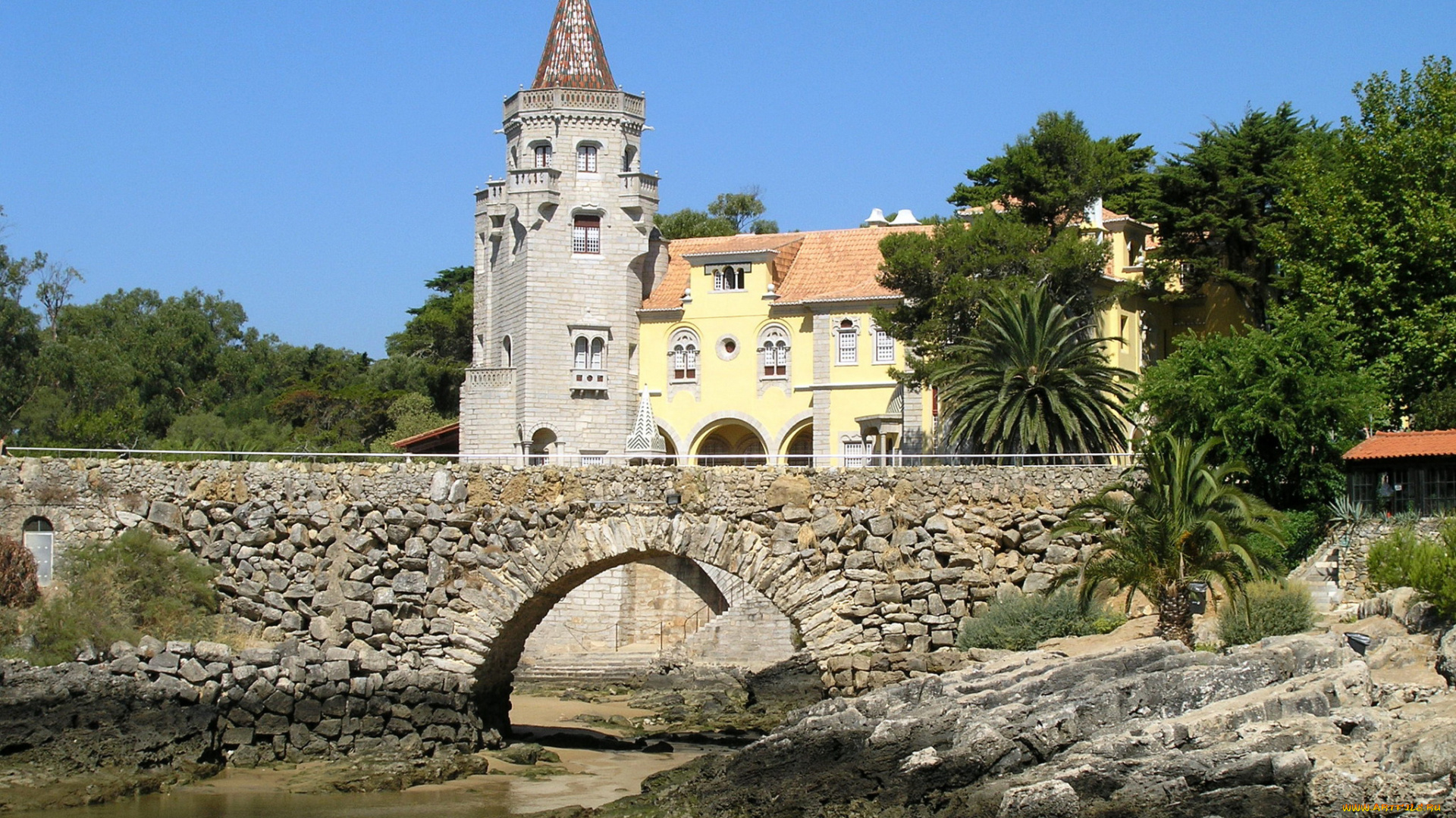 кашкайш, португалия, города, -, мосты, мост, дома, португалия, кашкайш