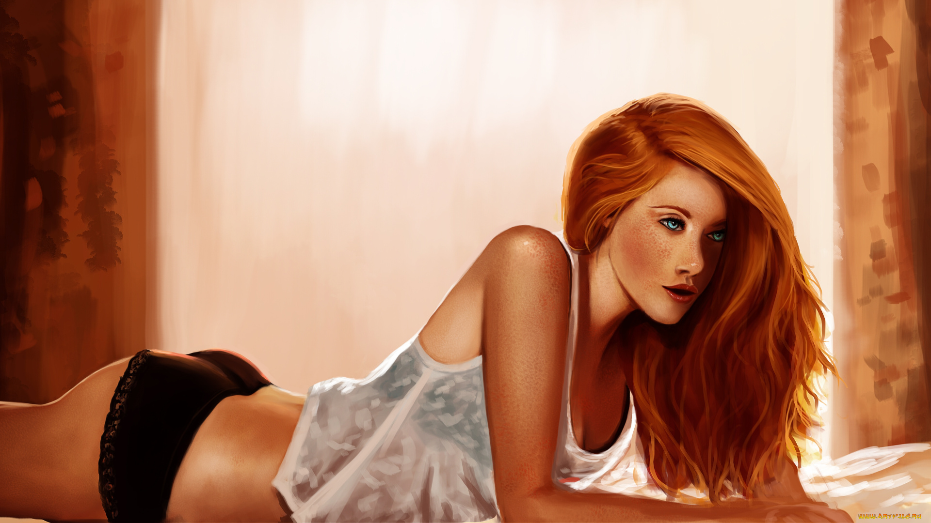 рисованные, люди, девушка