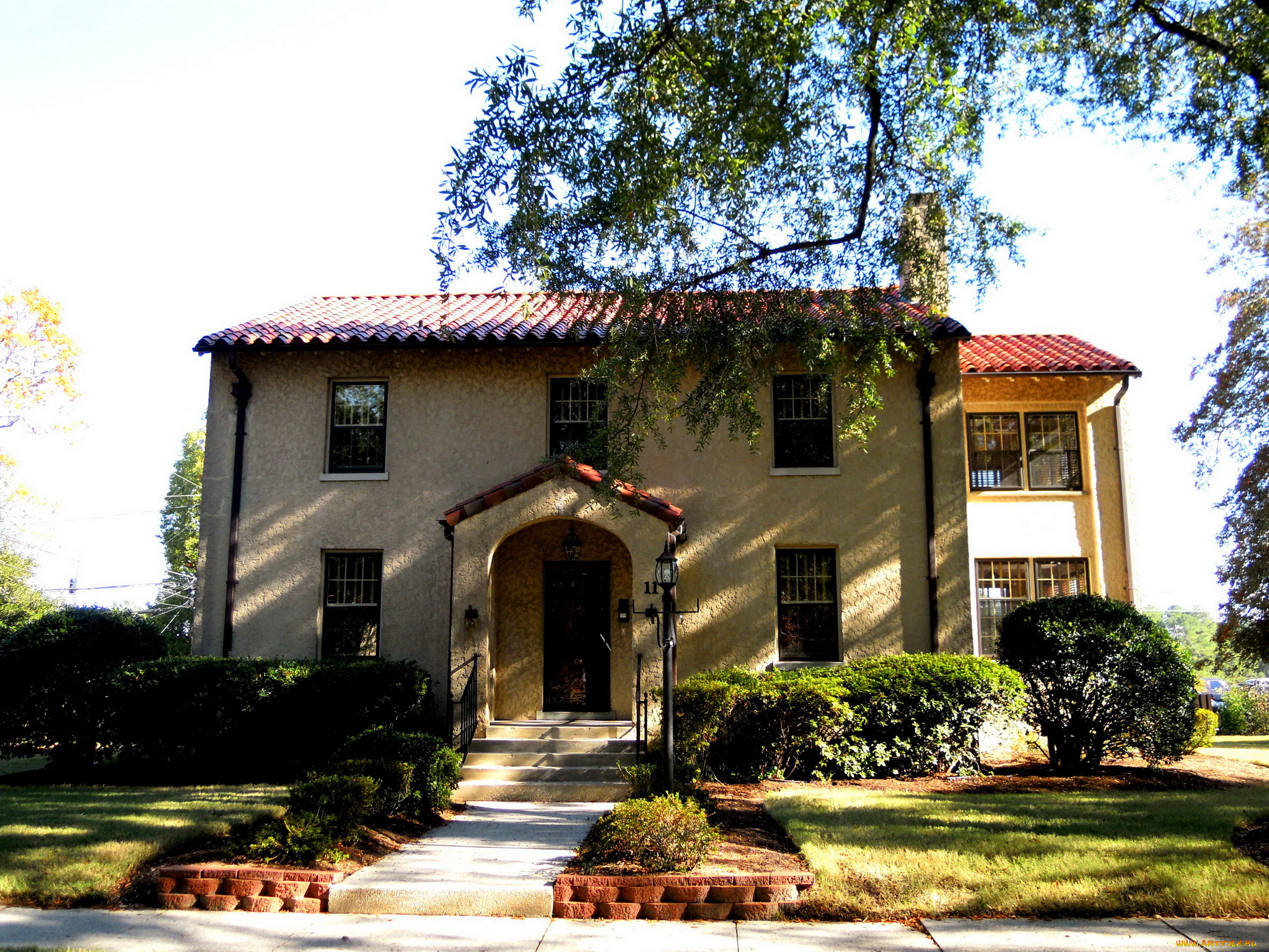 города, -, здания, , дома, дом, газоны, ландшафт, испания, деревья