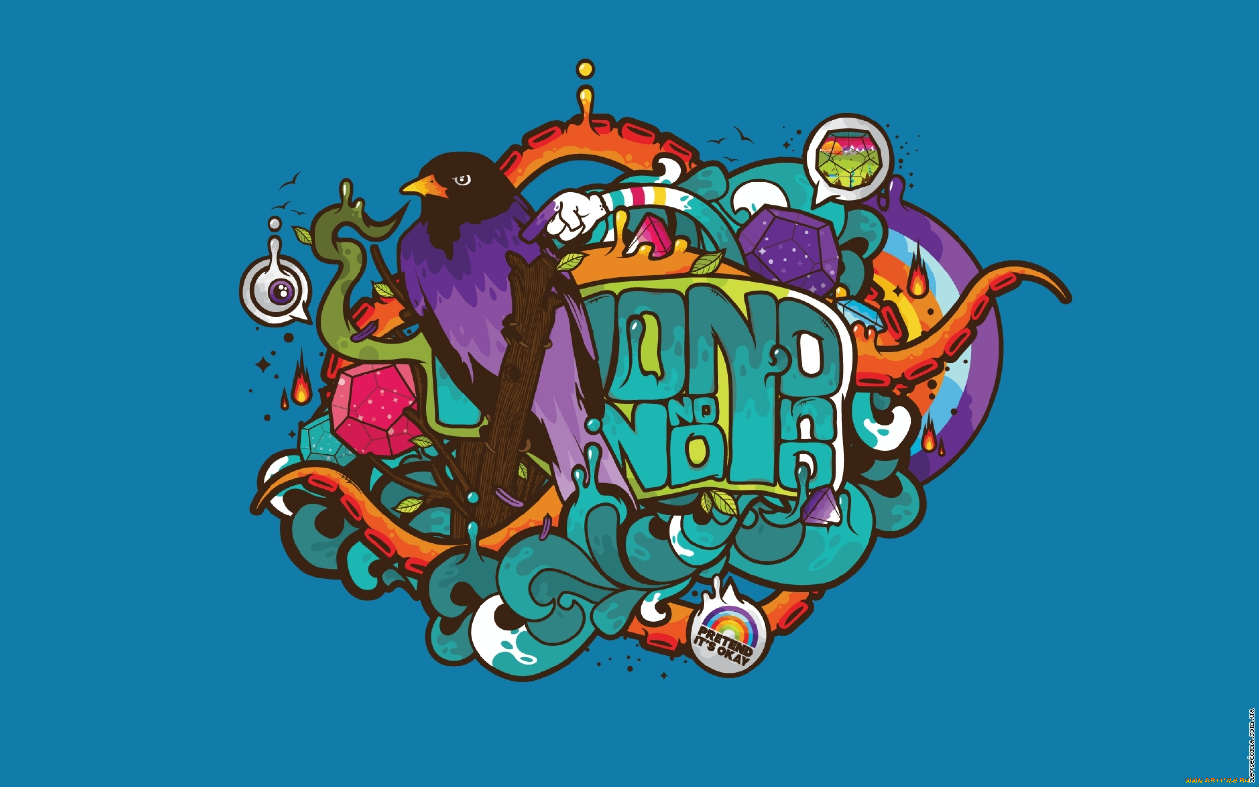 рисованные, минимализм, ворона