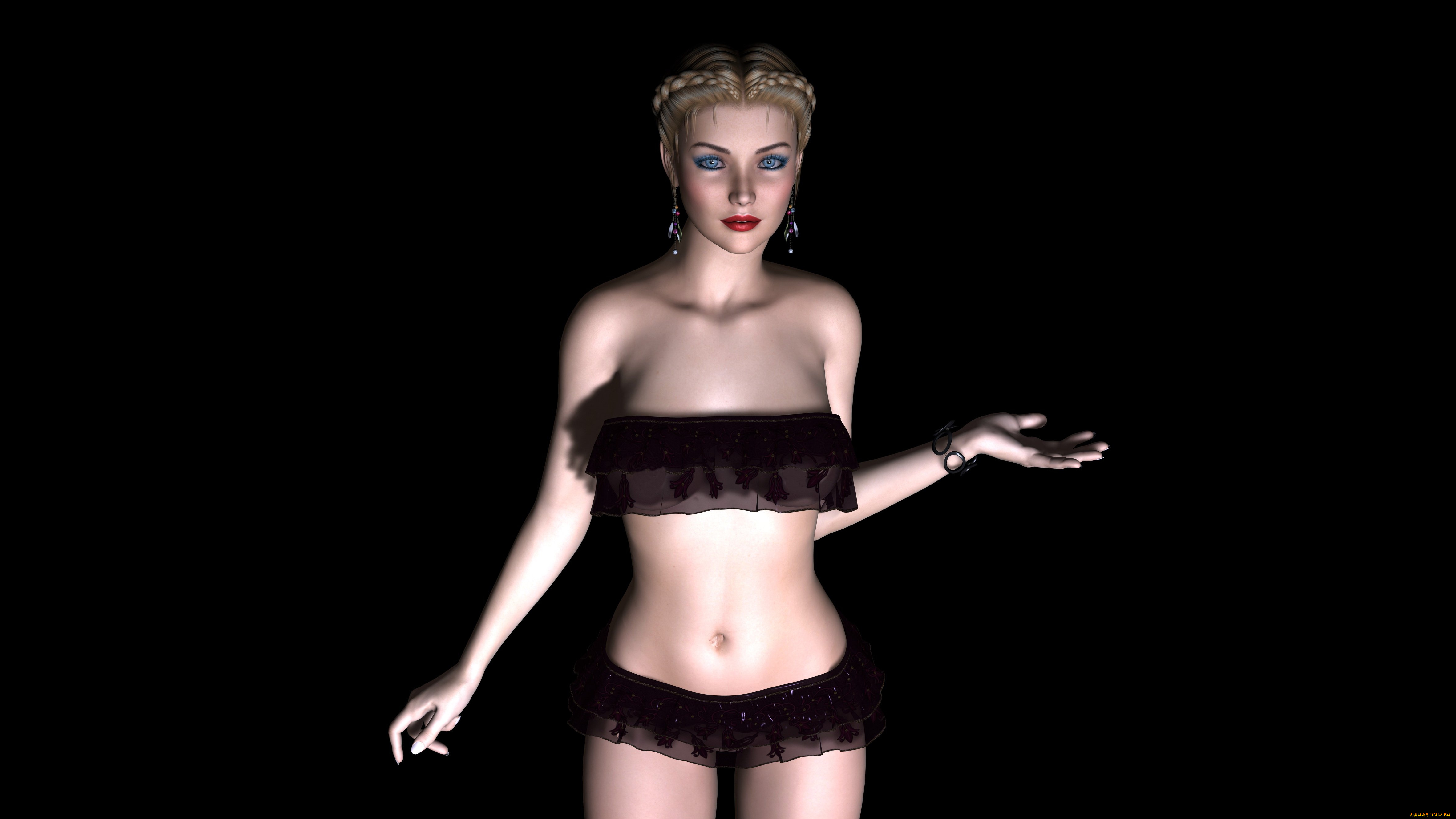 fr, , fantine, 3д, графика, people, , люди, девушка, взгляд, грудь, фон, блондинка