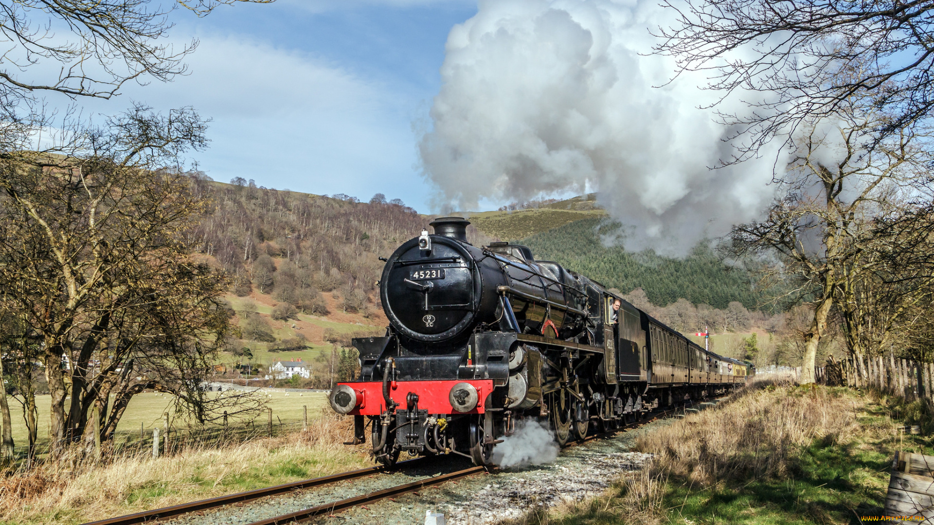 техника, паровозы, дорога, рельсы, паровоз, железная