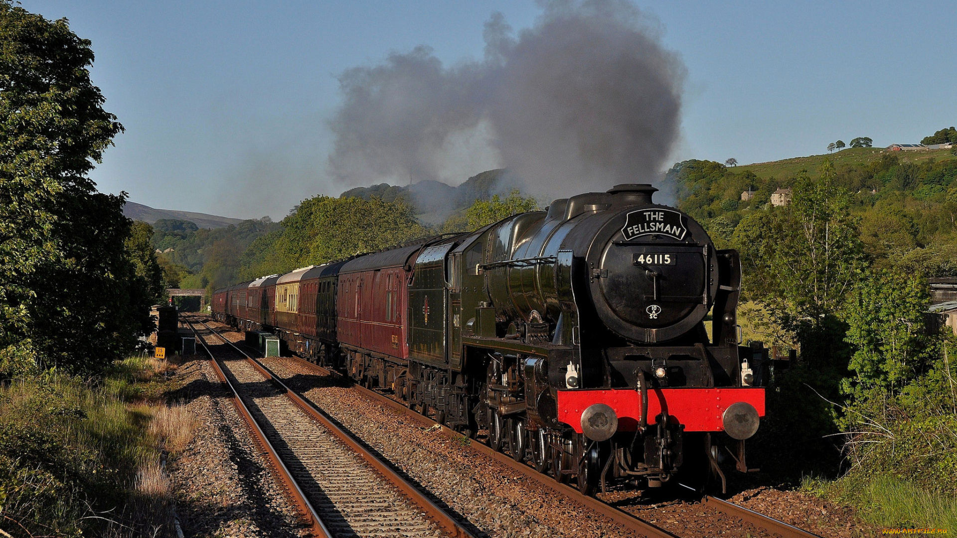 техника, паровозы, дорога, железная, паровоз, рельсы