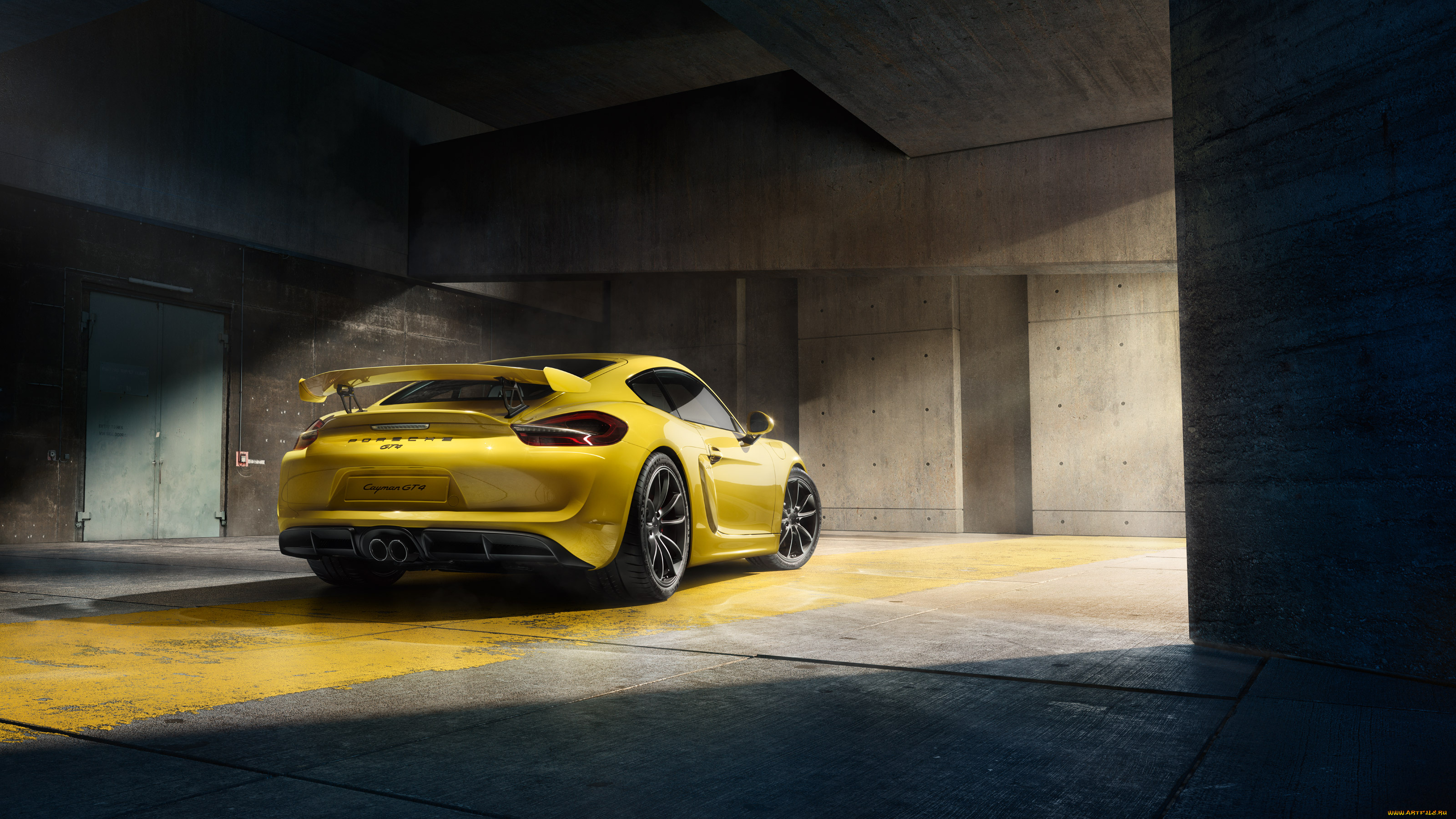 автомобили, porsche, желтый, 2015г, 981c, gt4, cayman