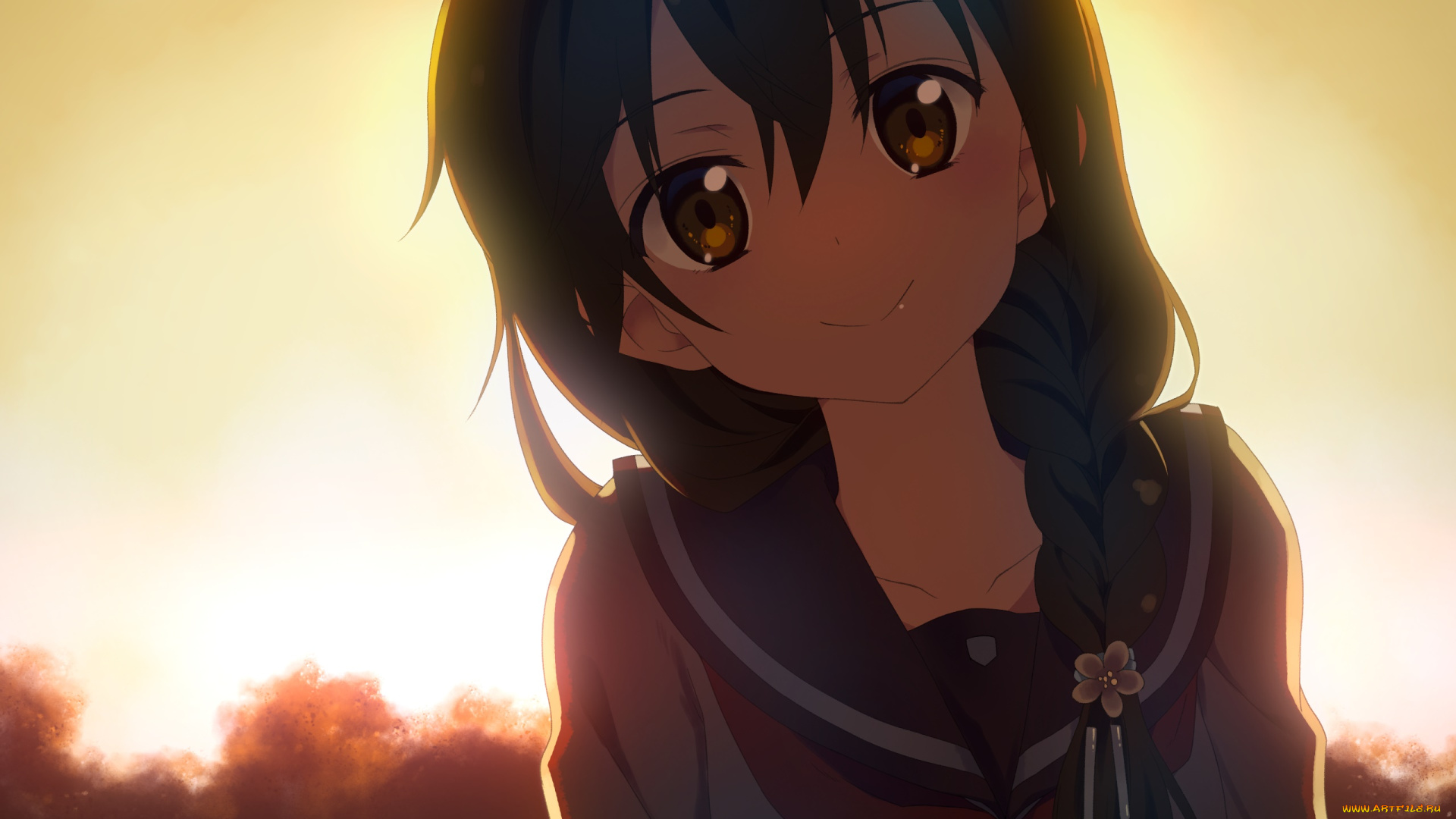 аниме, yuuki, tatsuya, , artbook, фон, взгляд, девушка