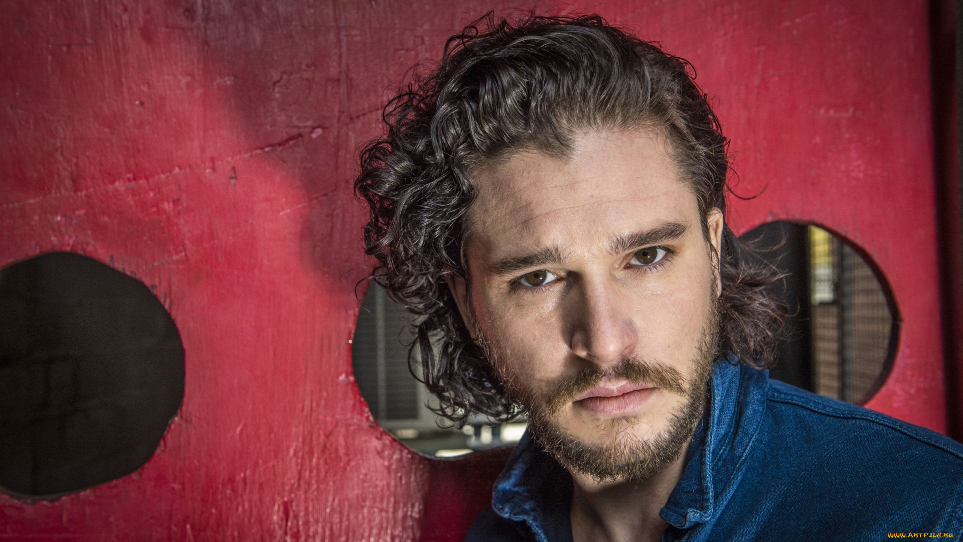 мужчины, kit, harington, бородка, локоны