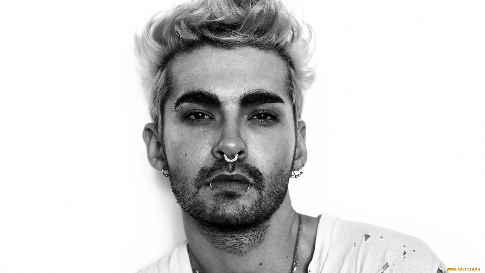 музыка, tokio, hotel, bill, kaulitz, щетина, пирсинг, блондин