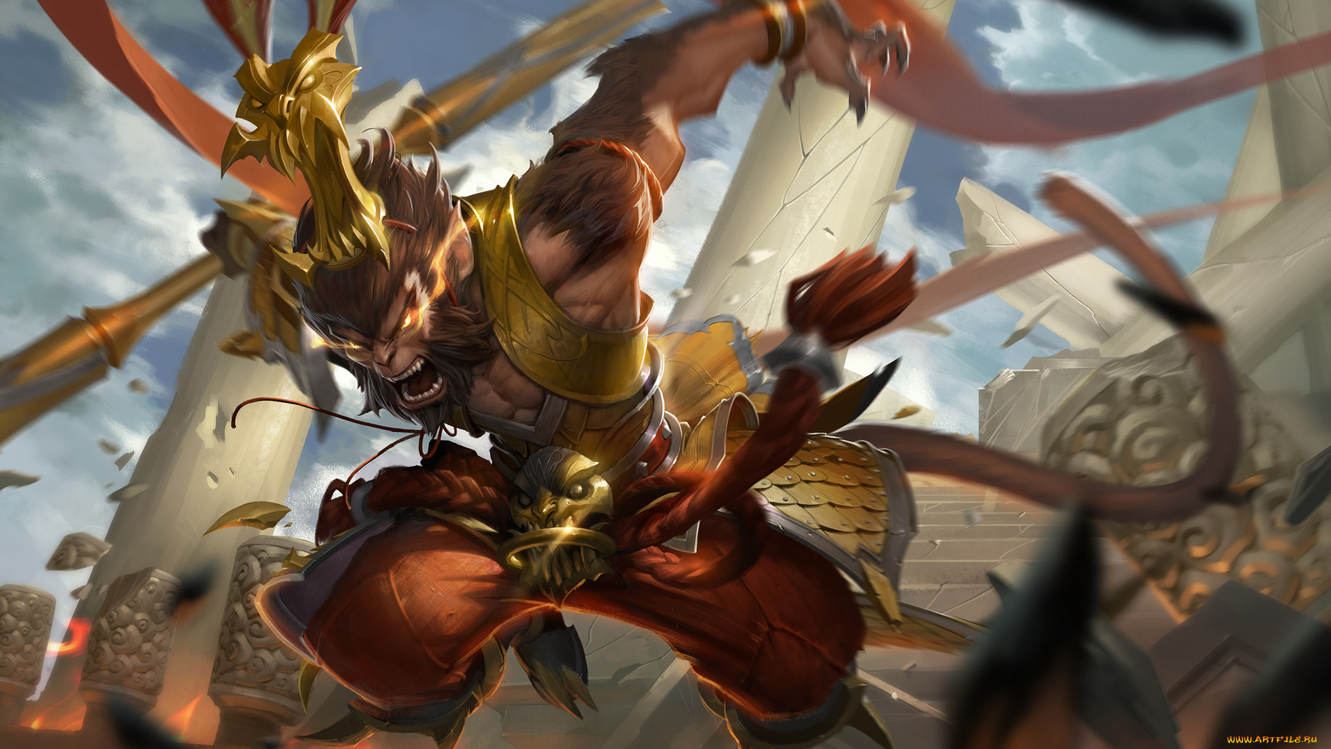 видео, игры, league, of, legends, персонаж, wukong