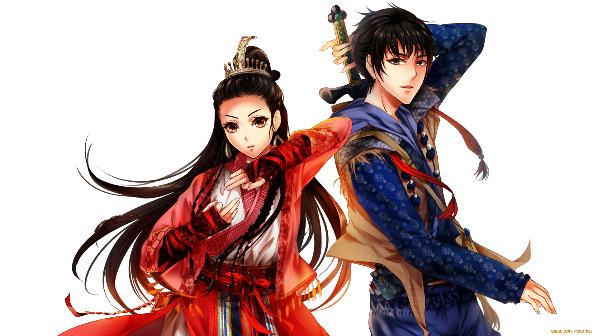 видео, игры, the, legend, of, swordman, парень, фон, девушка