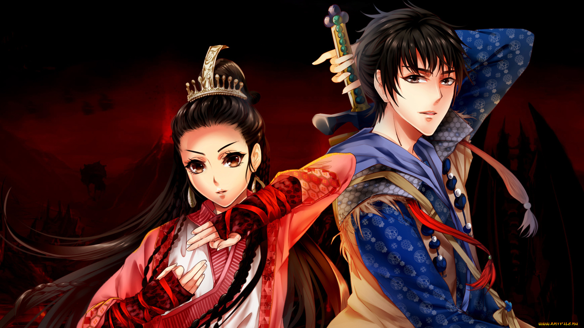 видео, игры, the, legend, of, swordman, парень, девушка