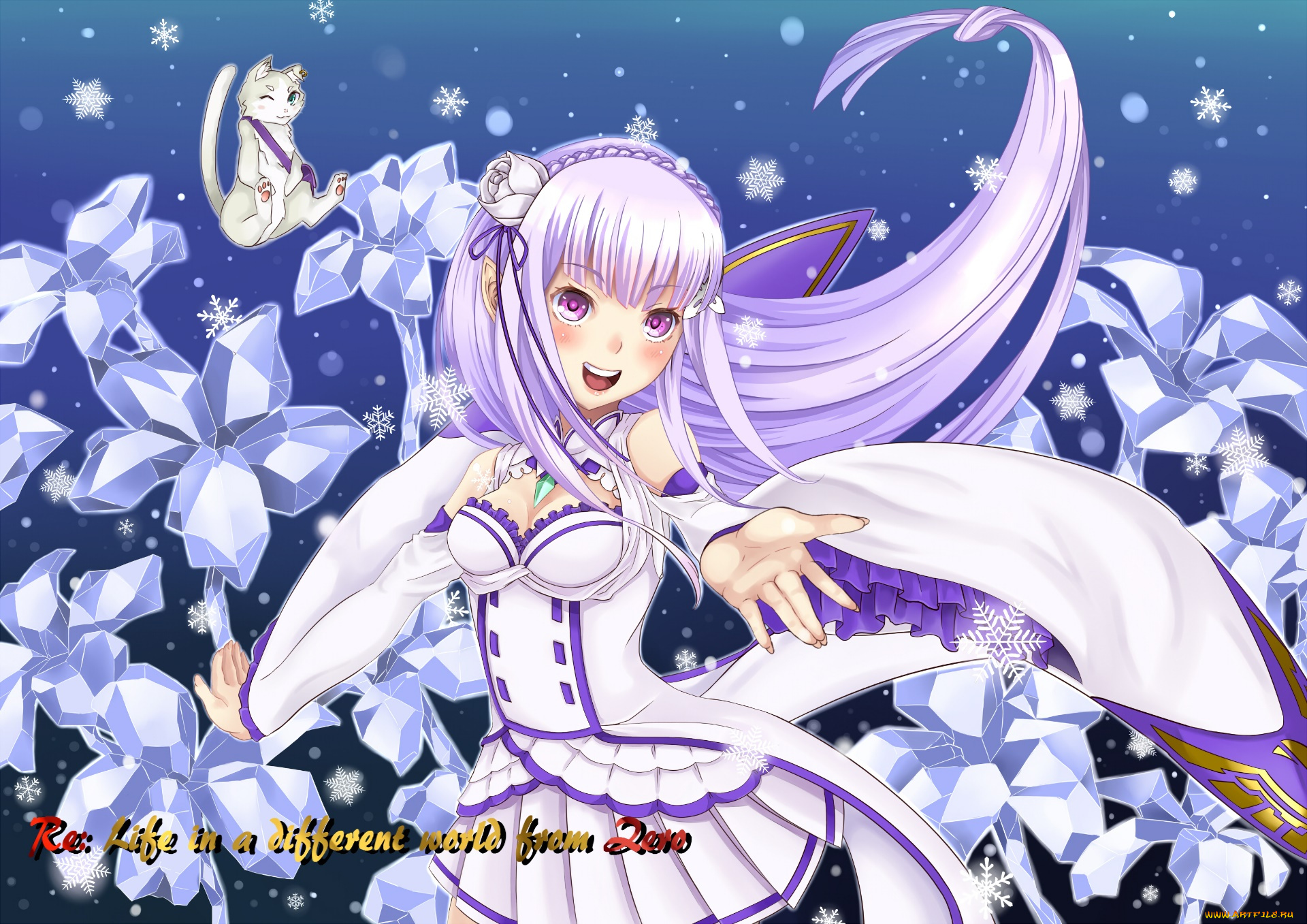 аниме, re, , zero, kara, hajimeru, isekai, seikatsu, девушка, взгляд, фон