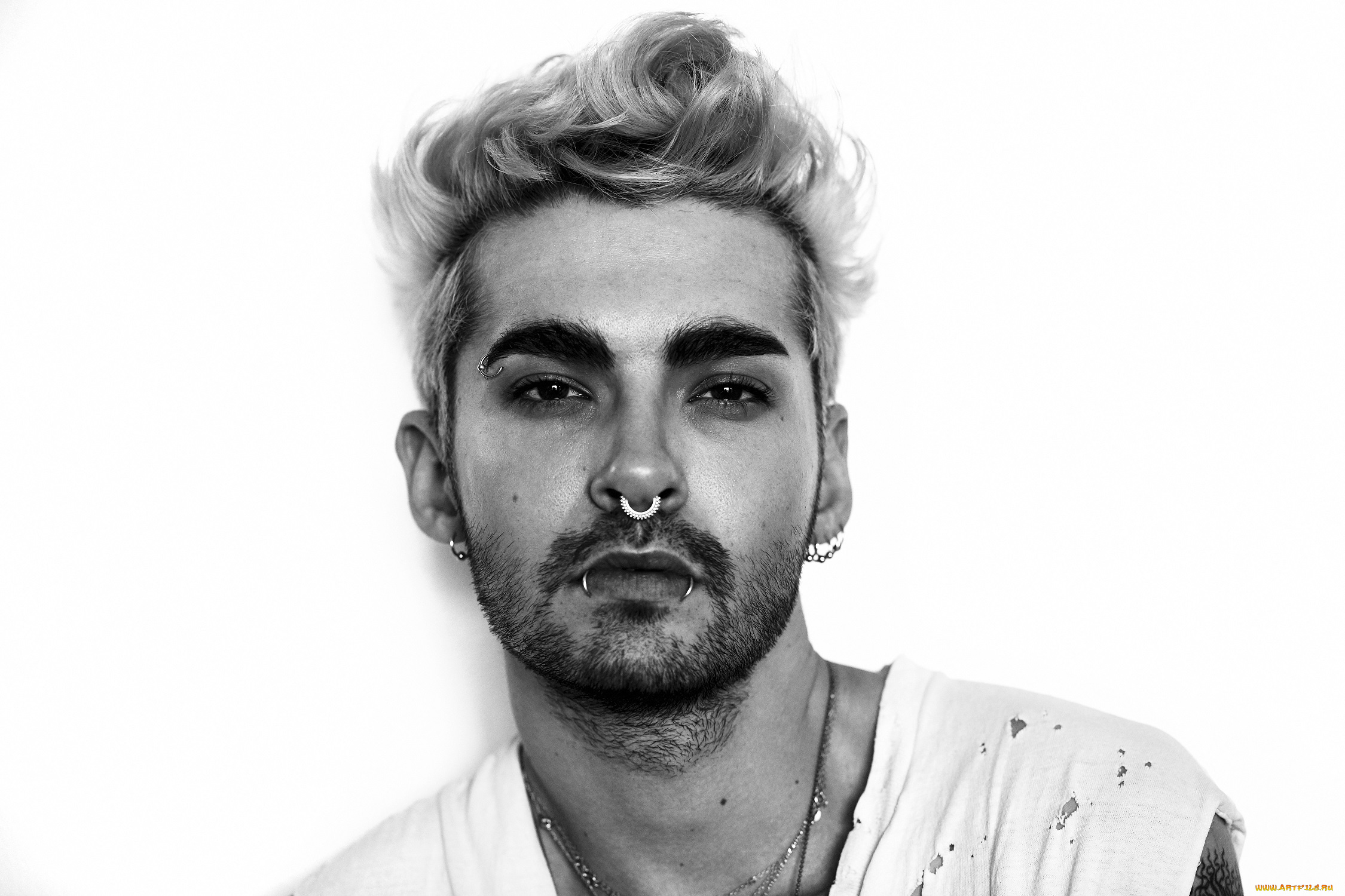 музыка, tokio, hotel, bill, kaulitz, щетина, пирсинг, блондин