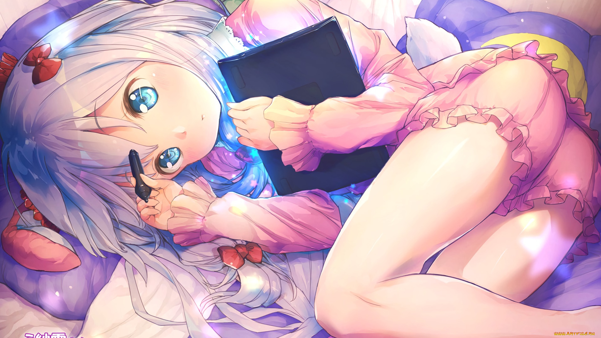 аниме, eromanga-sensei, фон, взгляд, девушка