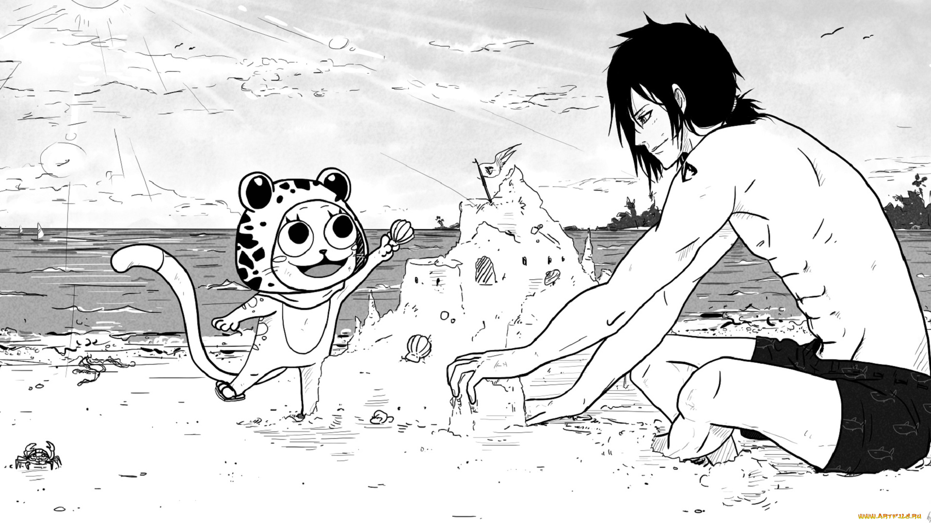 аниме, fairy, tail, лягух, прохиндей