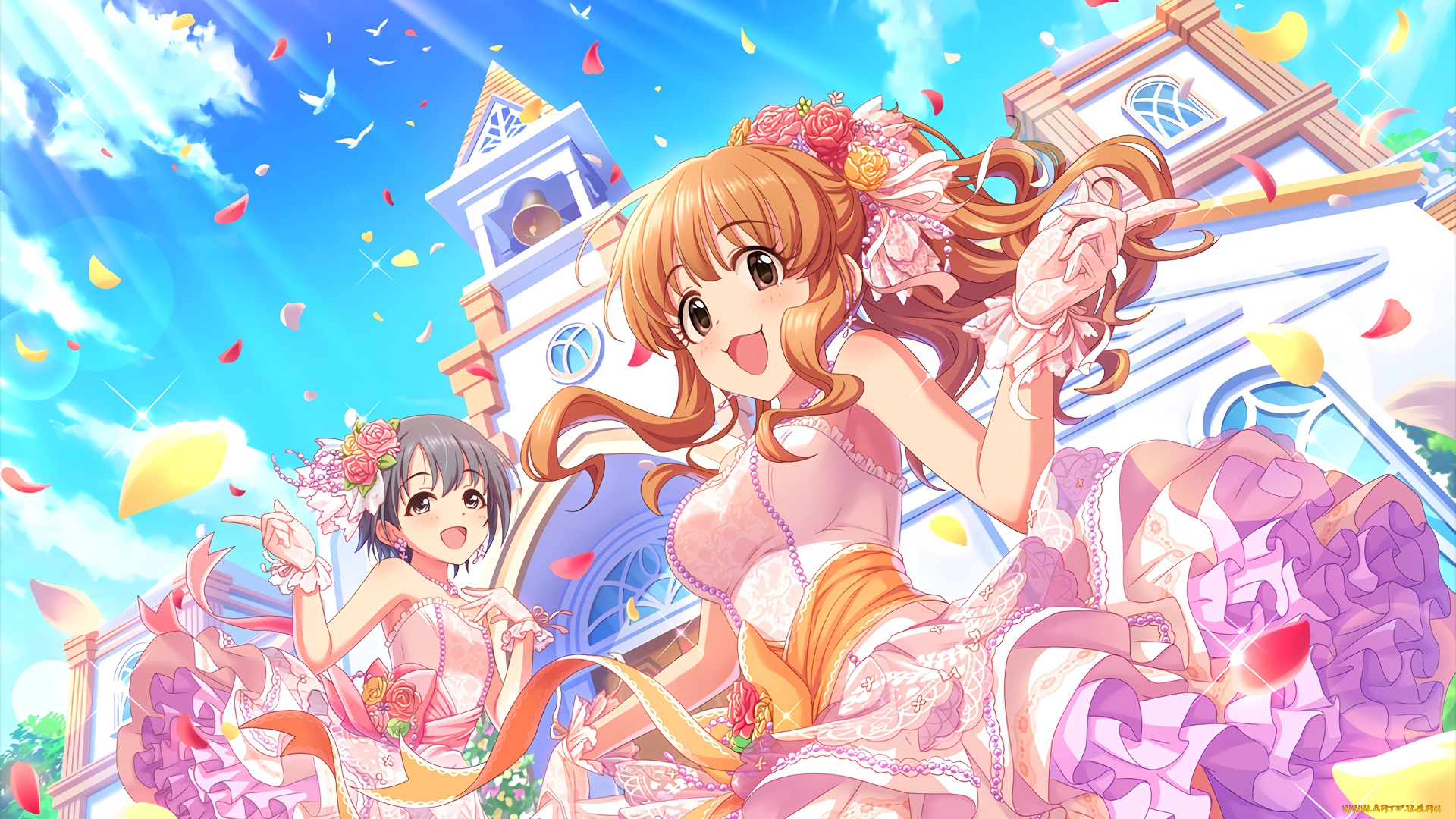 аниме, idolm@ster, девушка, фон, взгляд