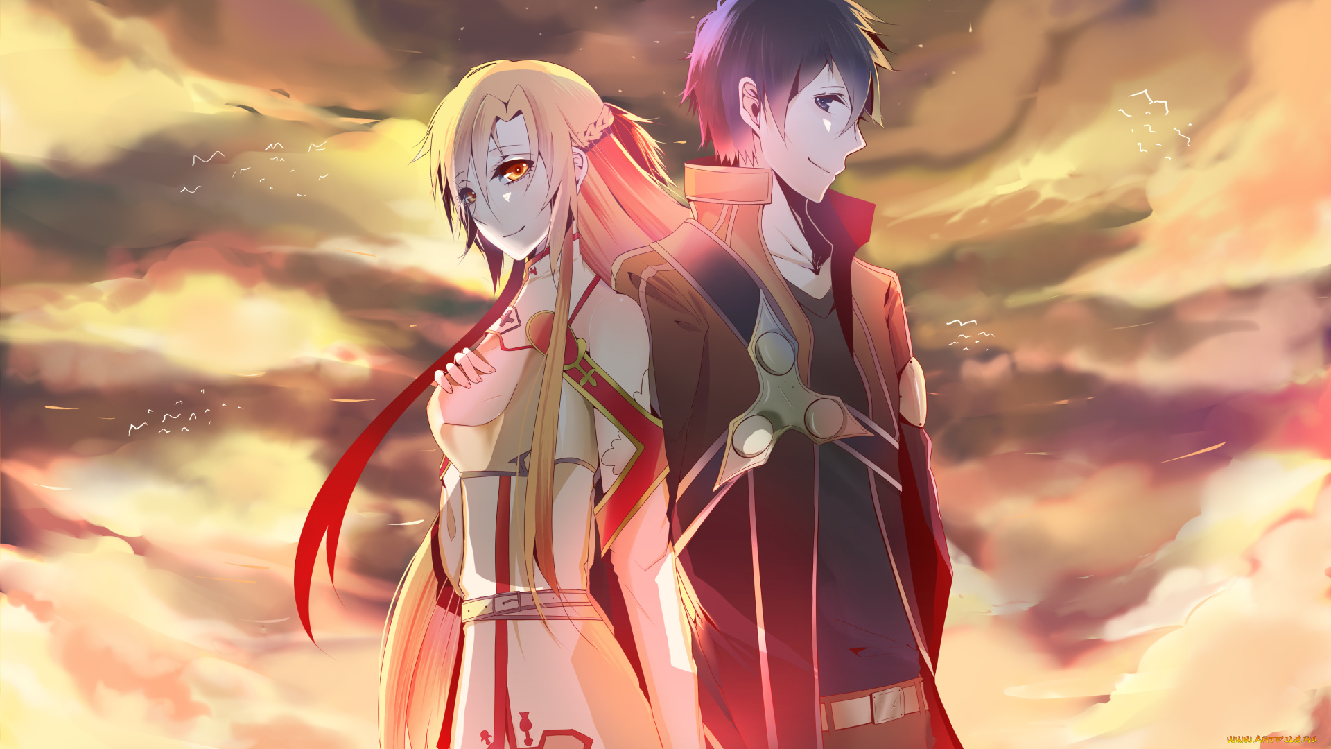 аниме, sword, art, online, асуна, кирито