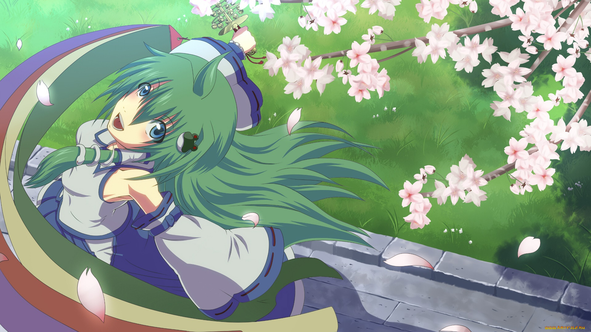 аниме, touhou, фон, взгляд, девушка