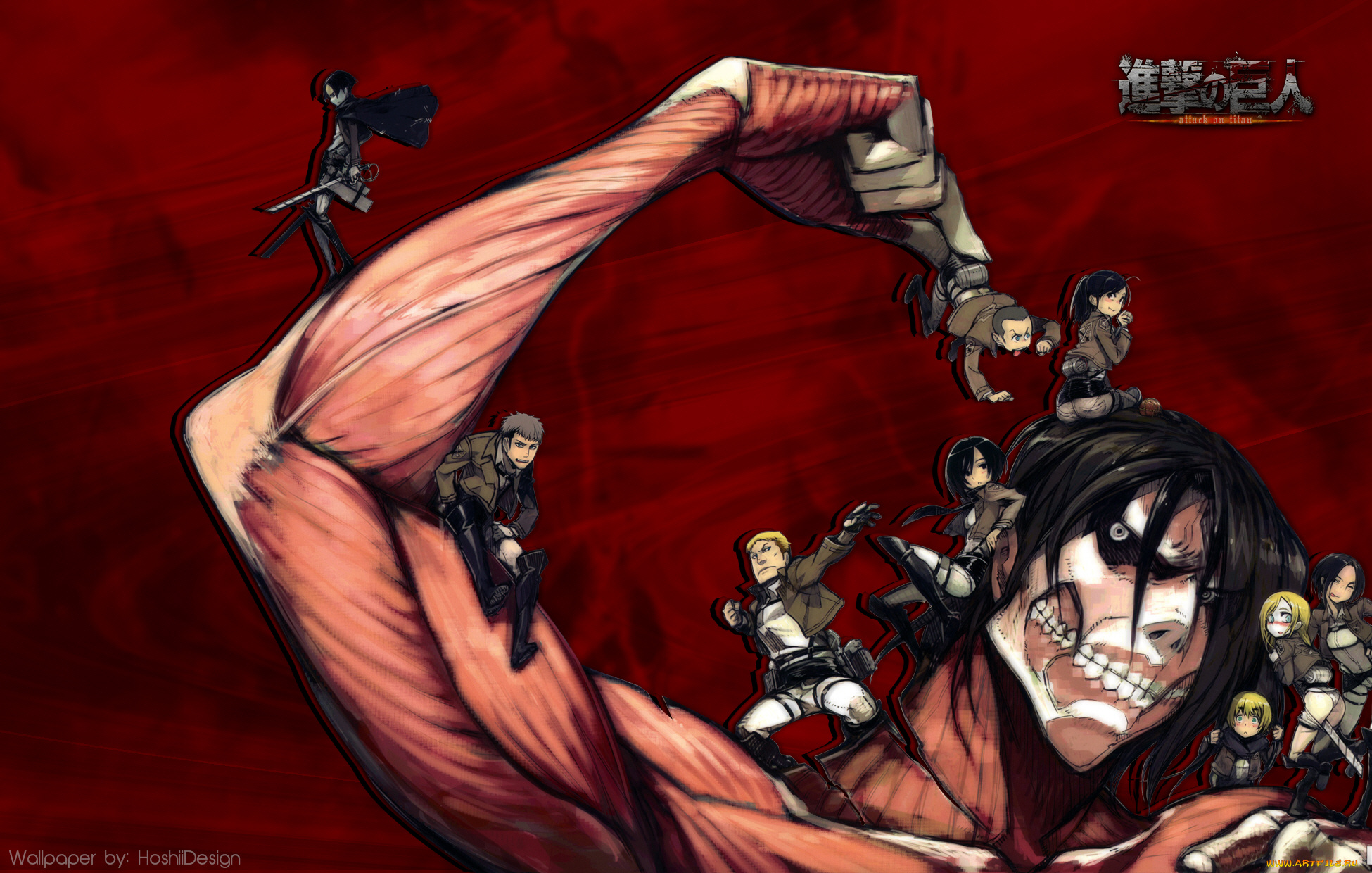 аниме, shingeki, no, kyojin, атака, титанов