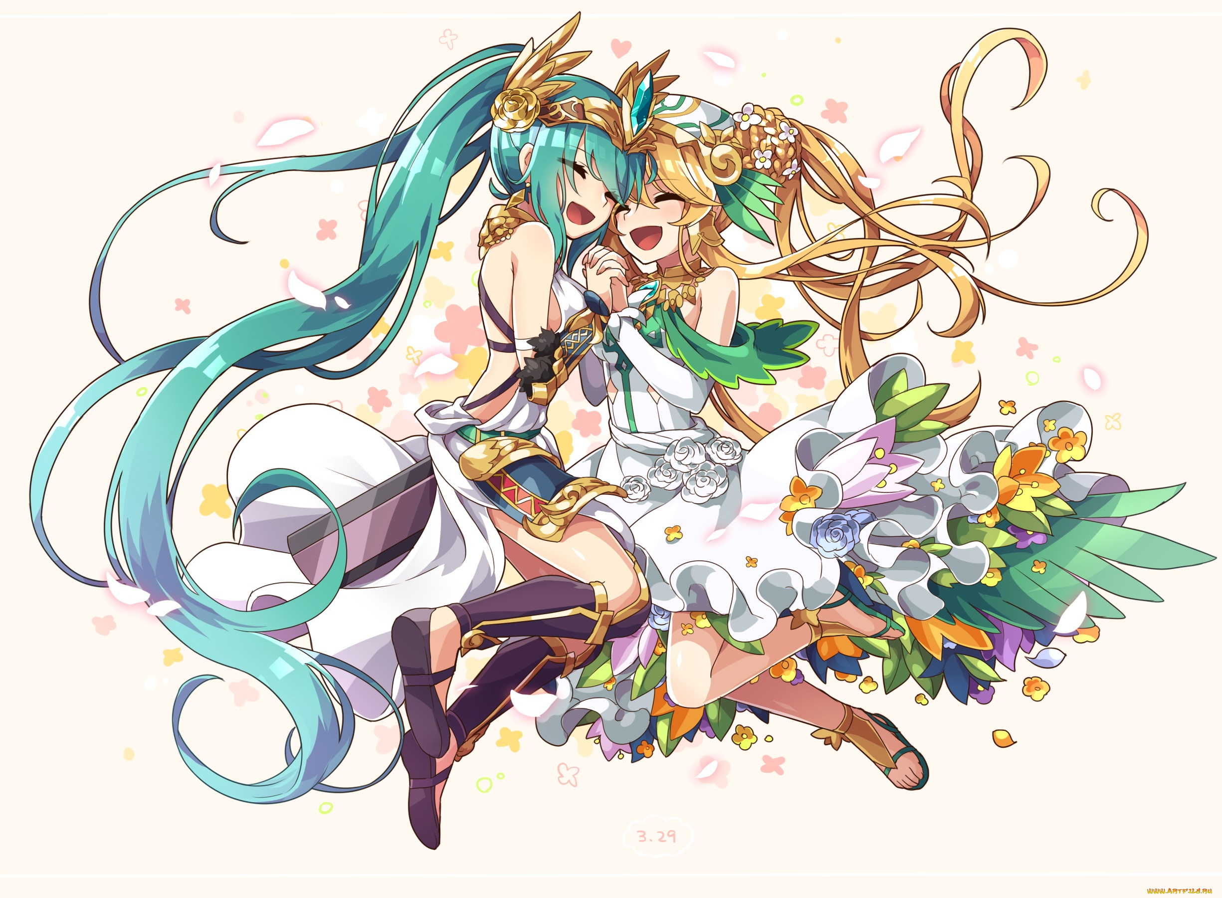 аниме, unknown, , другое, девушки, взгляд, фон