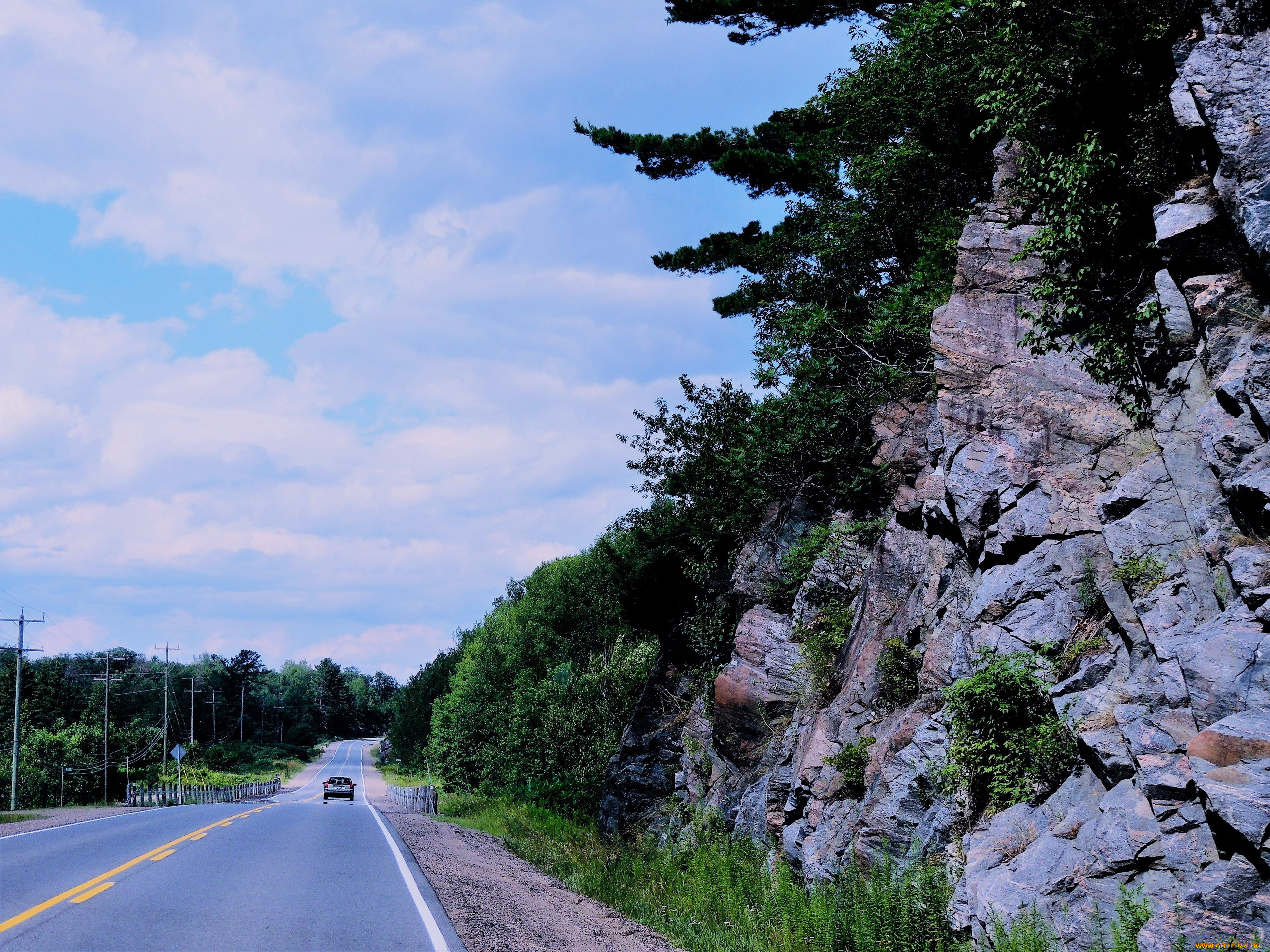 природа, дороги, шоссе, разметка