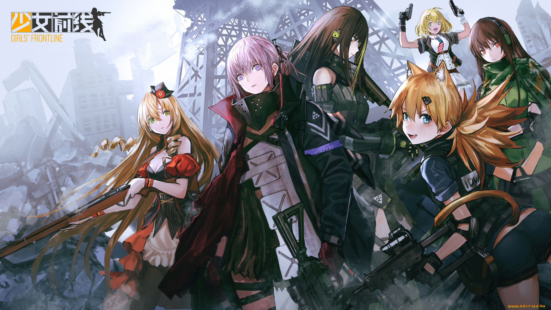 аниме, girls, frontline, girls, frontline