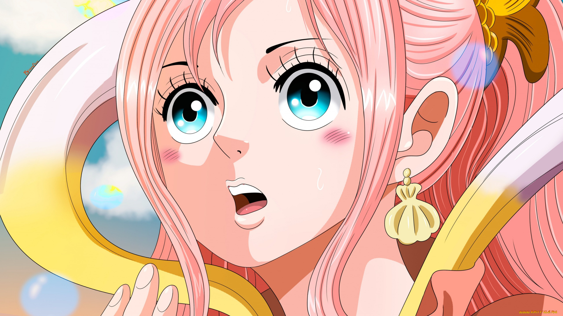 аниме, one, piece, фон, девушка, взгляд