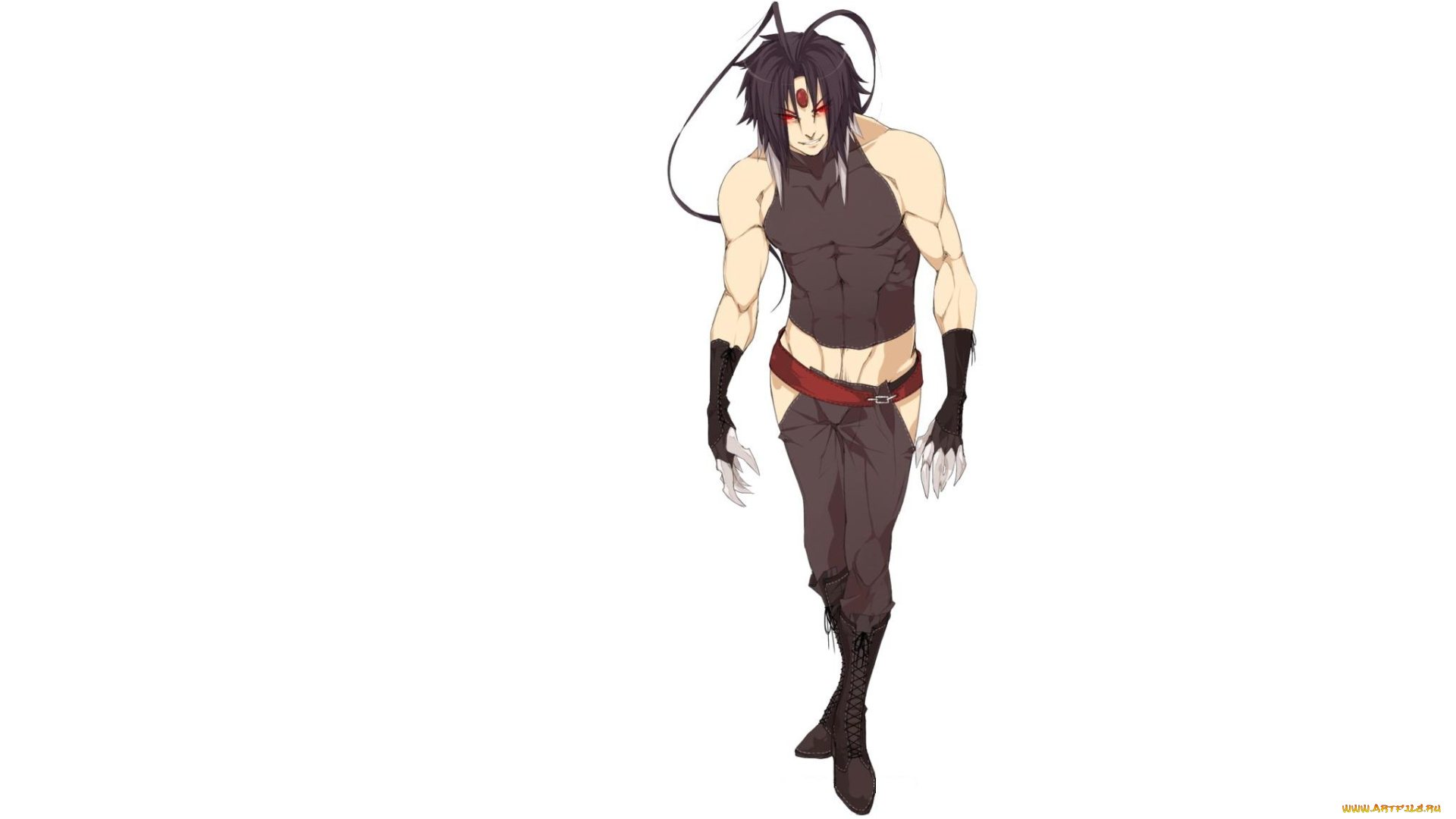 аниме, unknown, , другое, , сапоги, торс, перчатки, когти, парень, усики