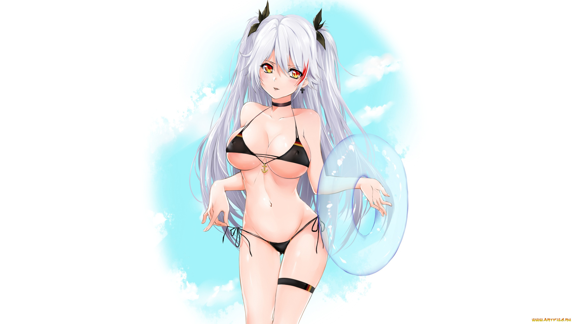 аниме, unknown, , другое, , взгляд, девушка, фон