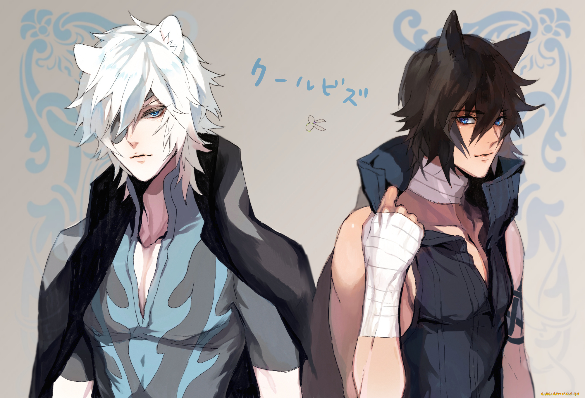 аниме, lamento, рай, асато, бинты, плащ, ушки