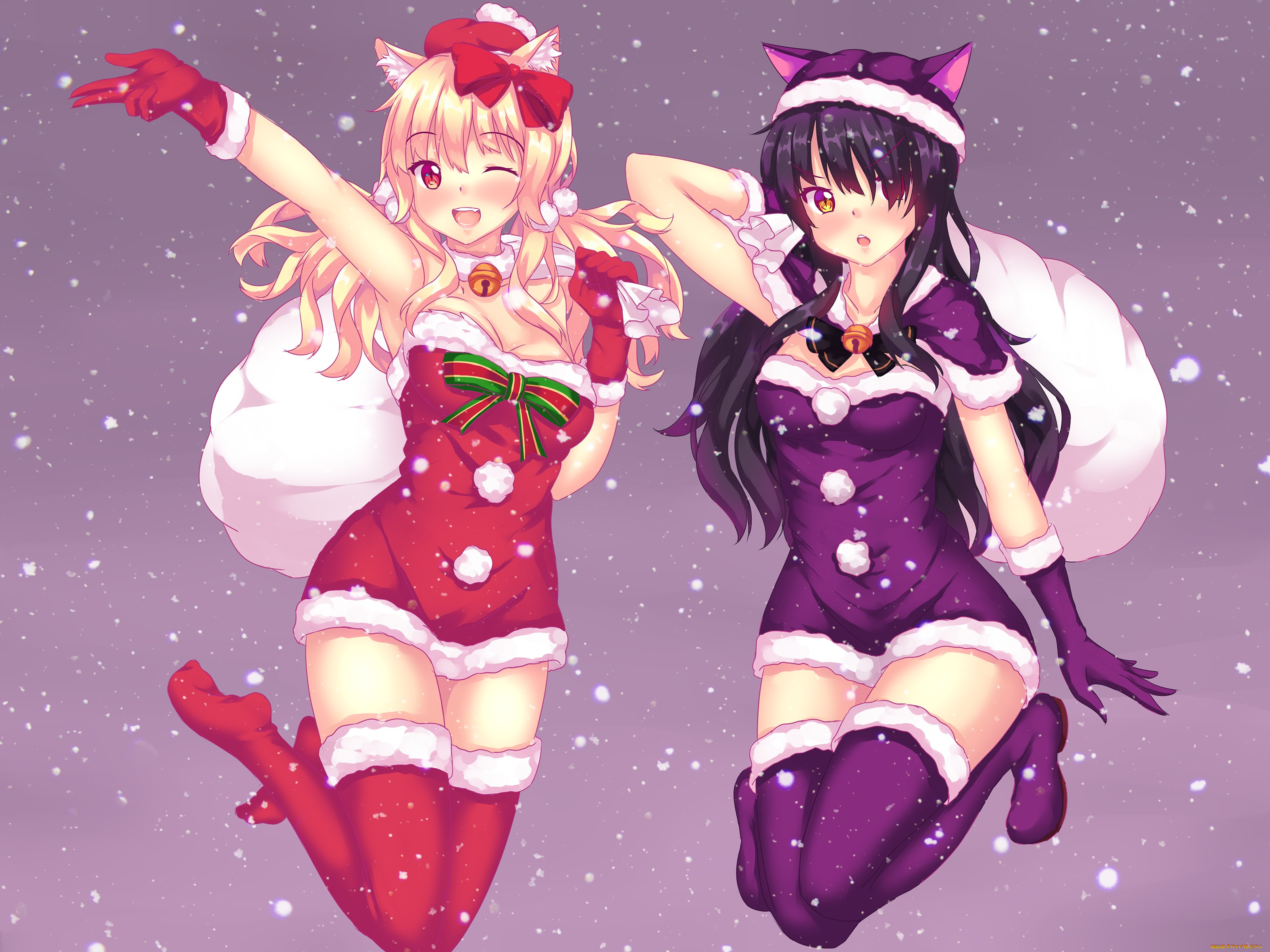 аниме, зима, , новый, год, , рождество, fast-runner-2024