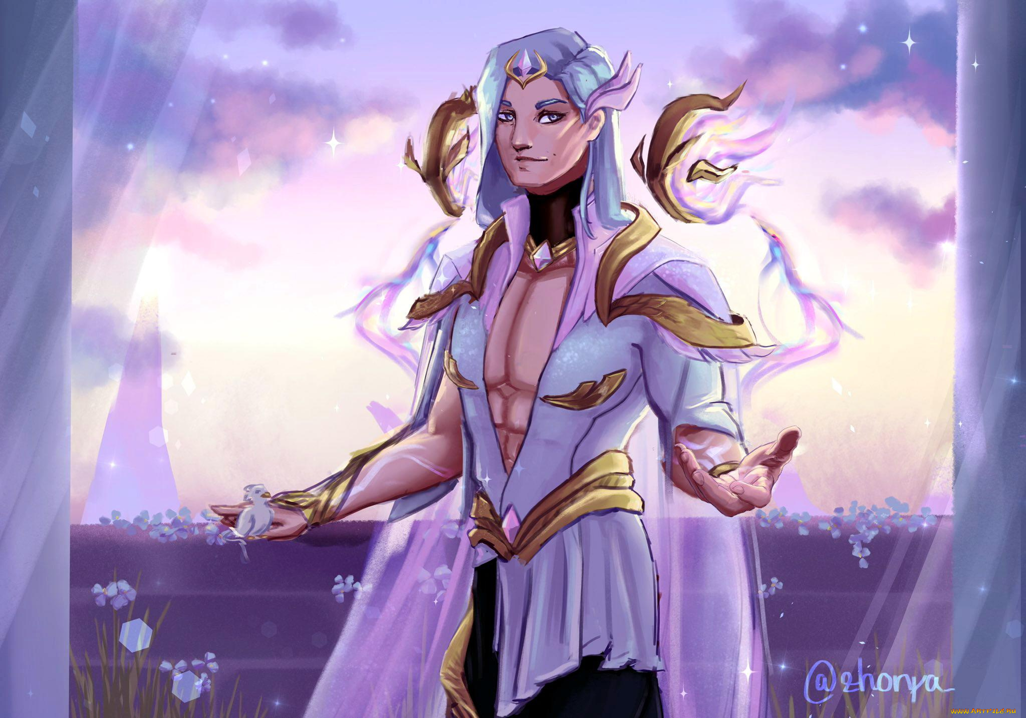 видео, игры, league, of, legends, парень, цветы, балкон