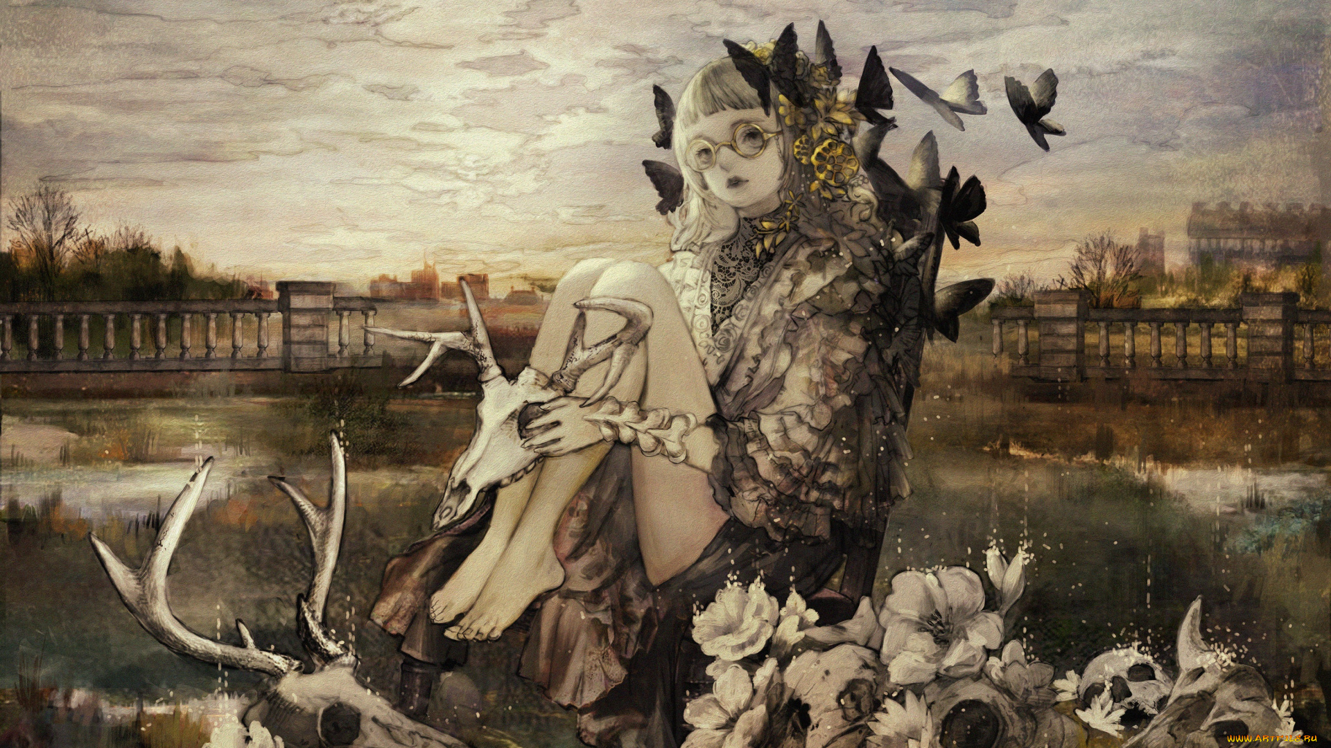 аниме, животные, , существа, девушка