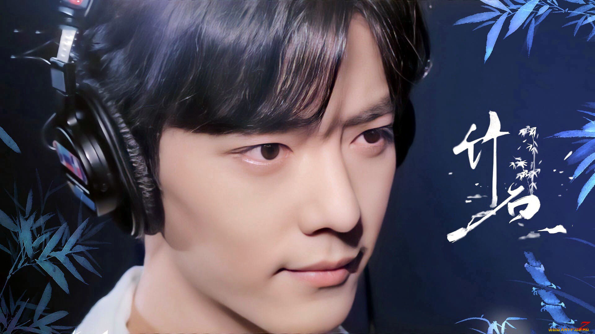 мужчины, xiao, zhan, актер, лицо, наушники