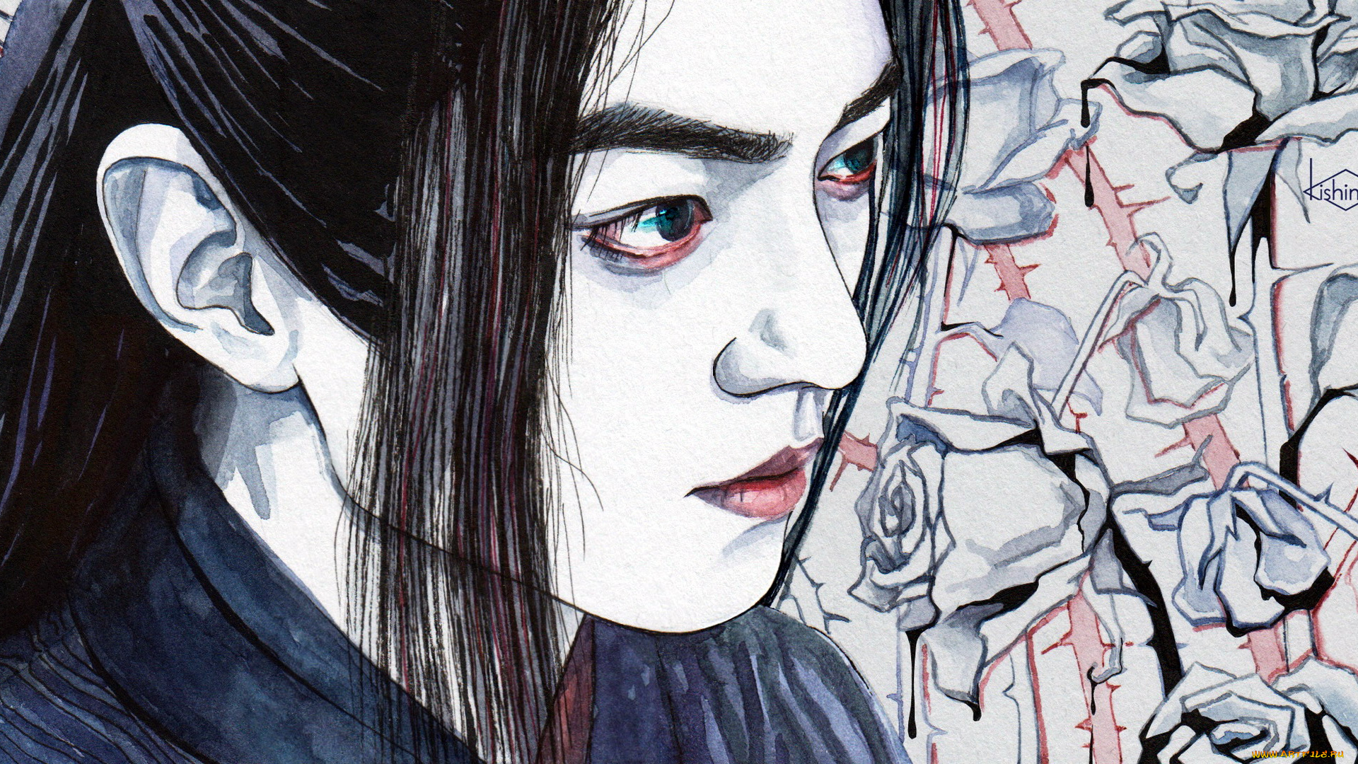 рисованное, кино, , мультфильмы, вэй, усянь, цветы, розы