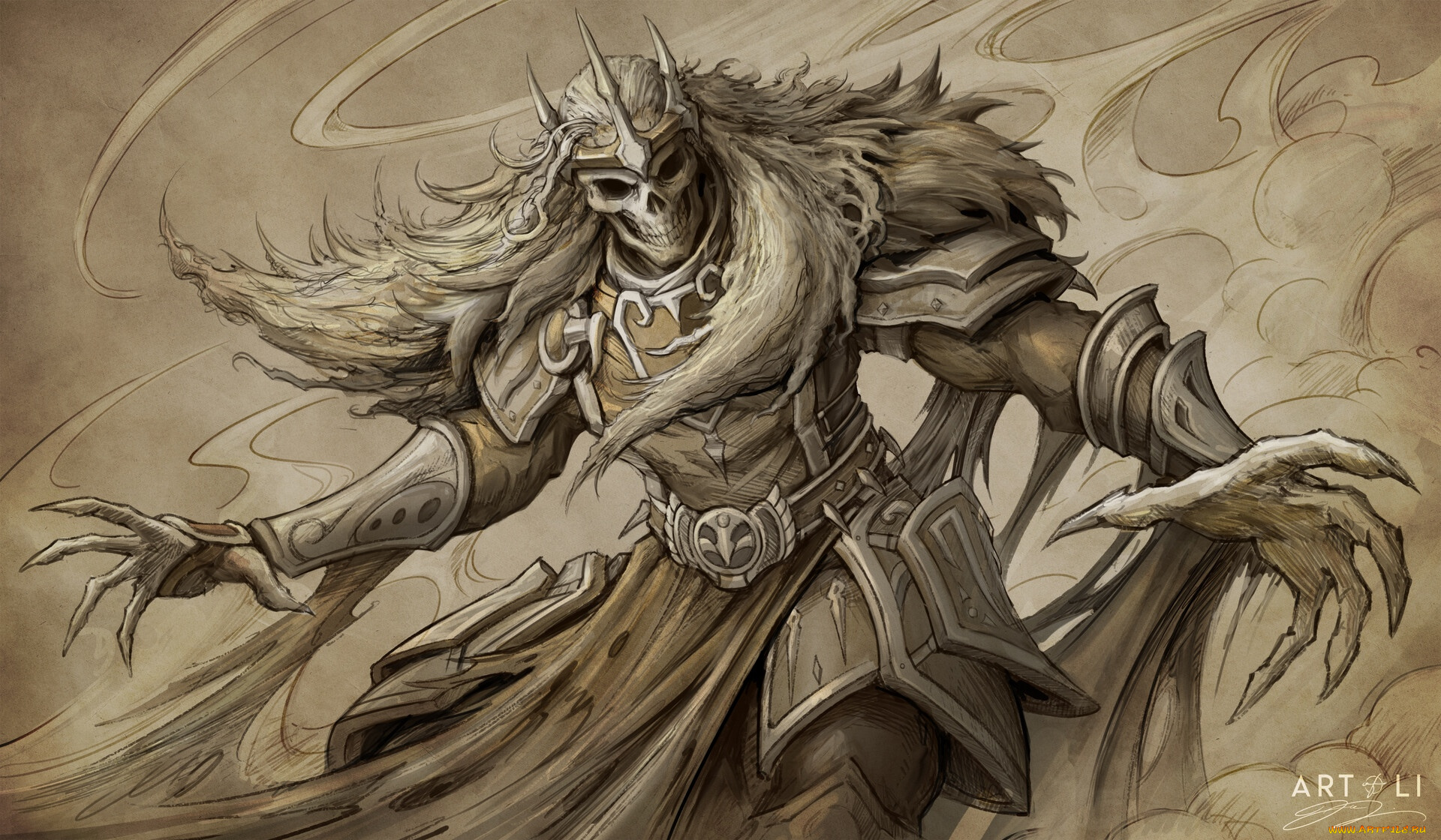 фэнтези, демоны, демон, череп, броня