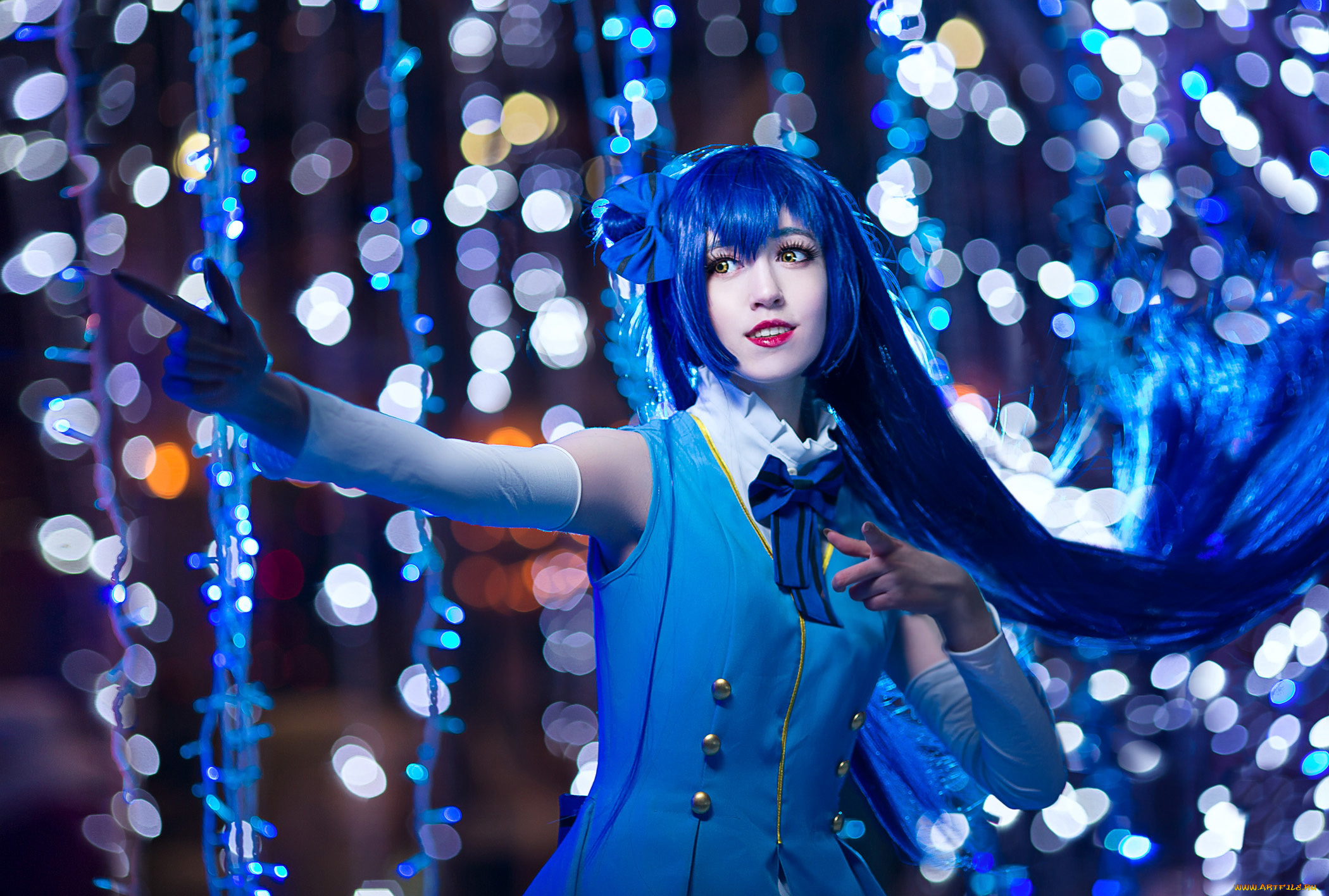 девушки, -, креатив, , косплей, девушка, фон, взгляд, униформа