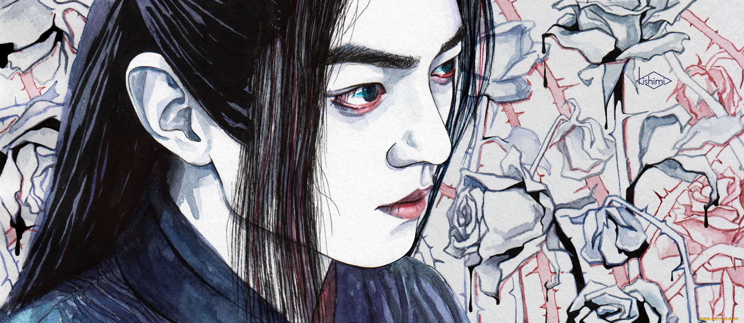 рисованное, кино, , мультфильмы, вэй, усянь, цветы, розы