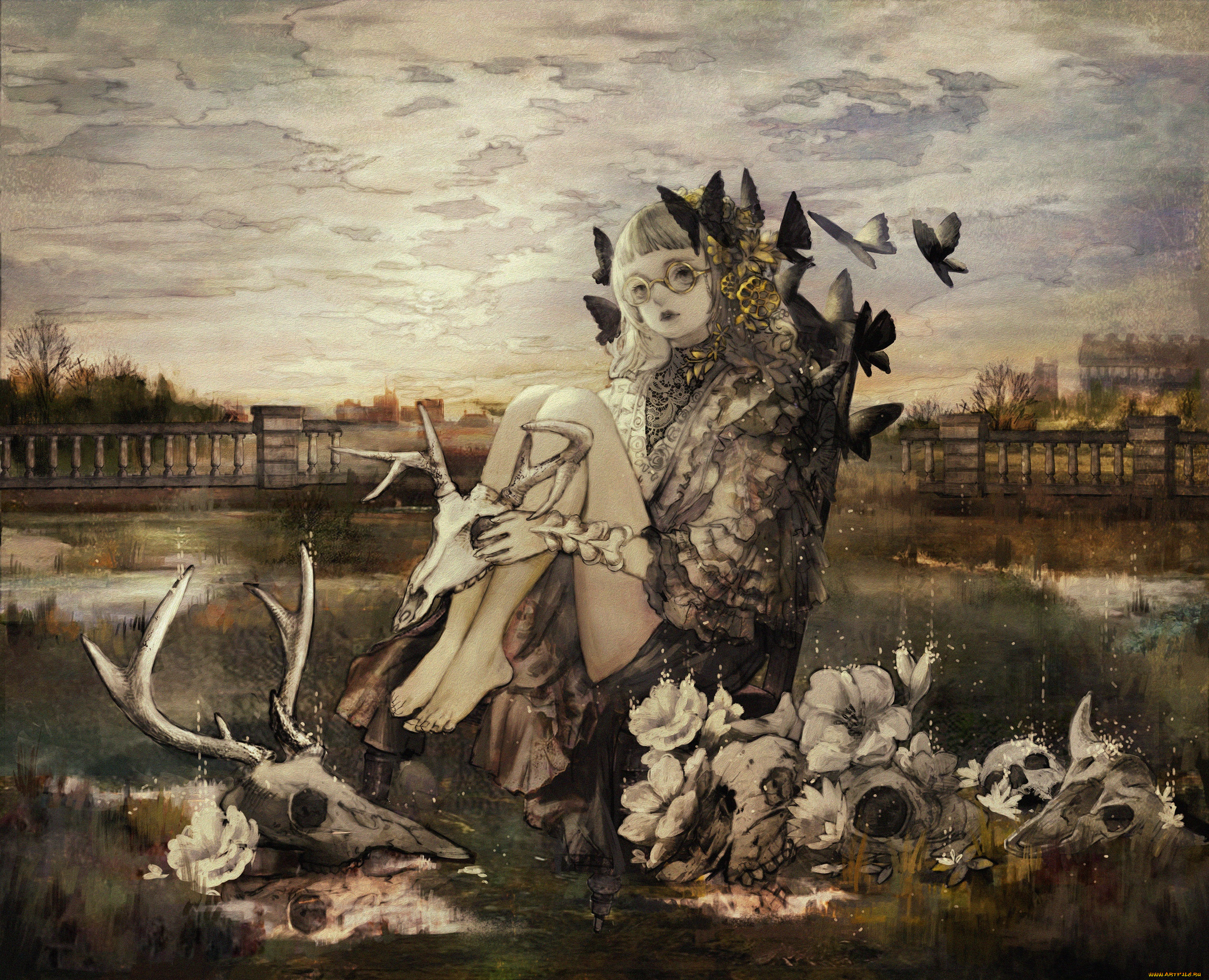 аниме, животные, , существа, девушка