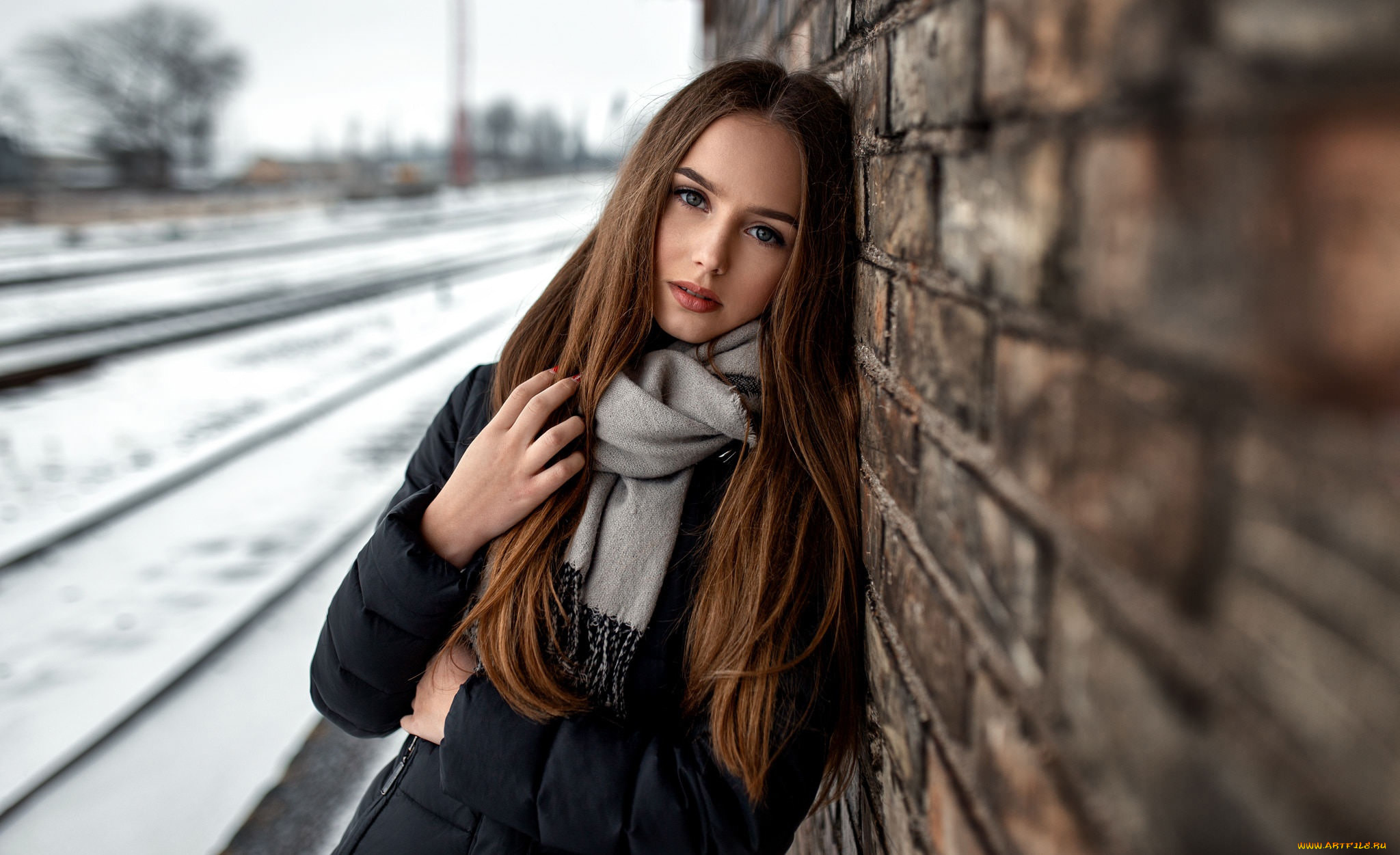 девушки, -, брюнетки, , шатенки, брюнетка, шарф, взгляд, gretе, valentinaitе