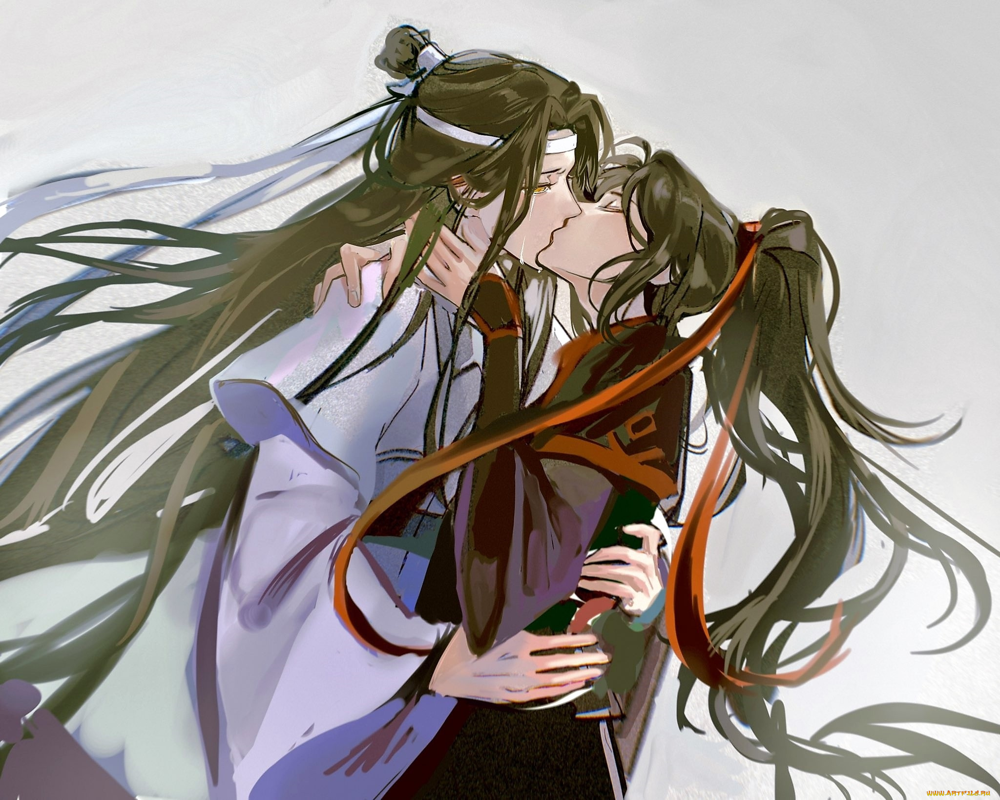 аниме, mo, dao, zu, shi, вэй, усянь, лань, ванцзы, поцелуй