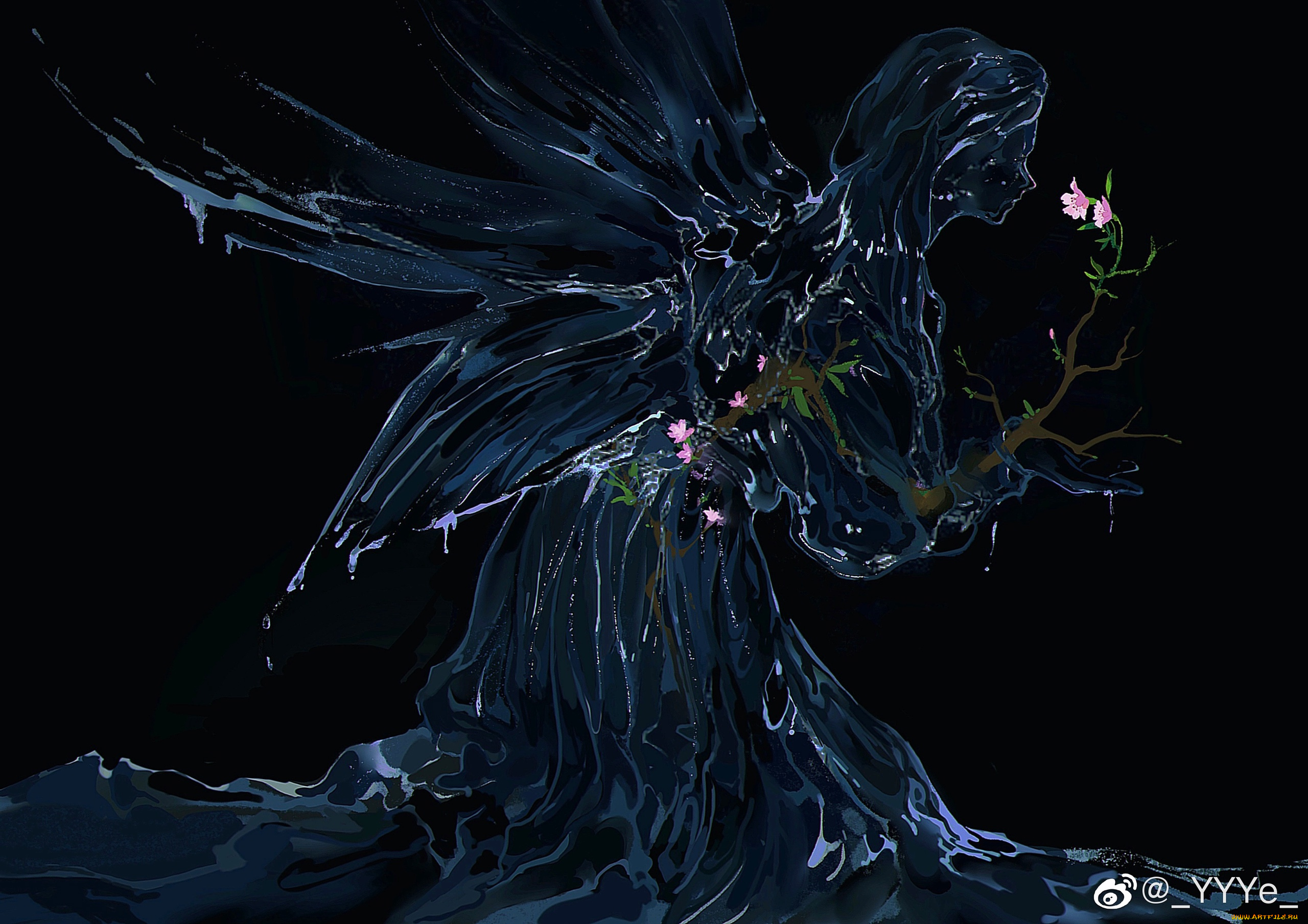 фэнтези, ангелы, ангел, цветок