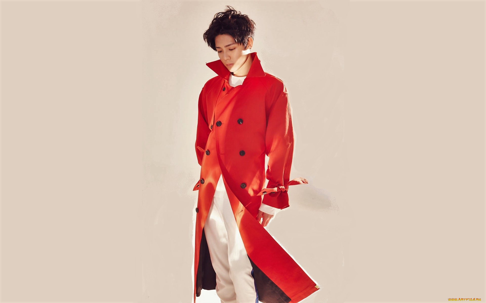 мужчины, hou, ming, hao, актер, плащ