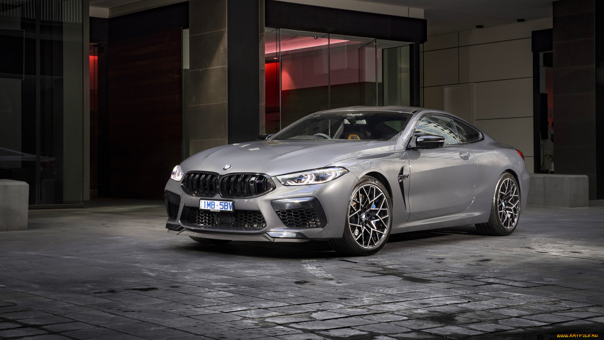 bmw, m8, competition, coupe, автомобили, bmw, серебристый, здание, плитка