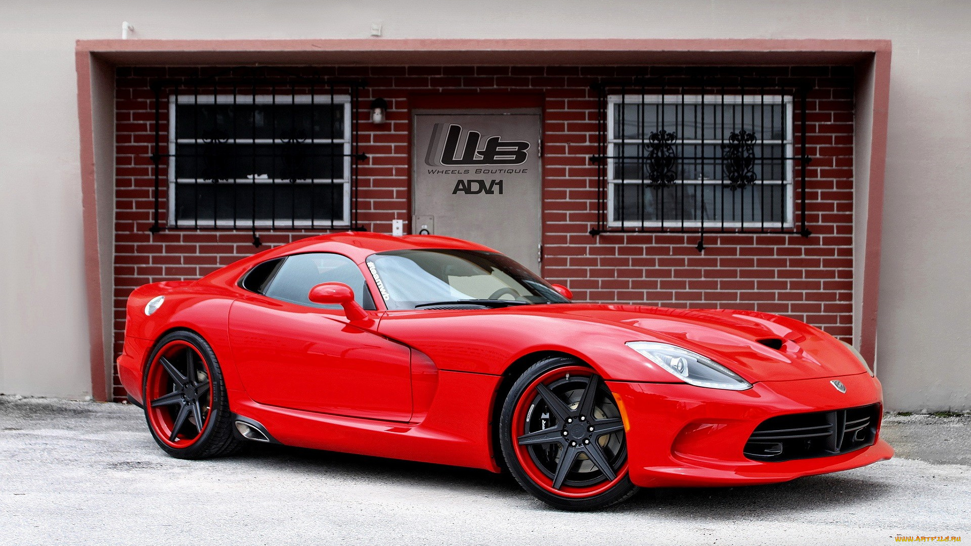 dodge, viper, автомобили, dodge, красный, здание
