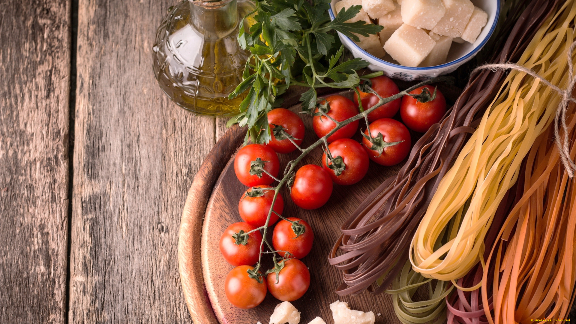 еда, макароны, , макаронные, блюда, масло, спагетти, петрушка, сыр, помидоры