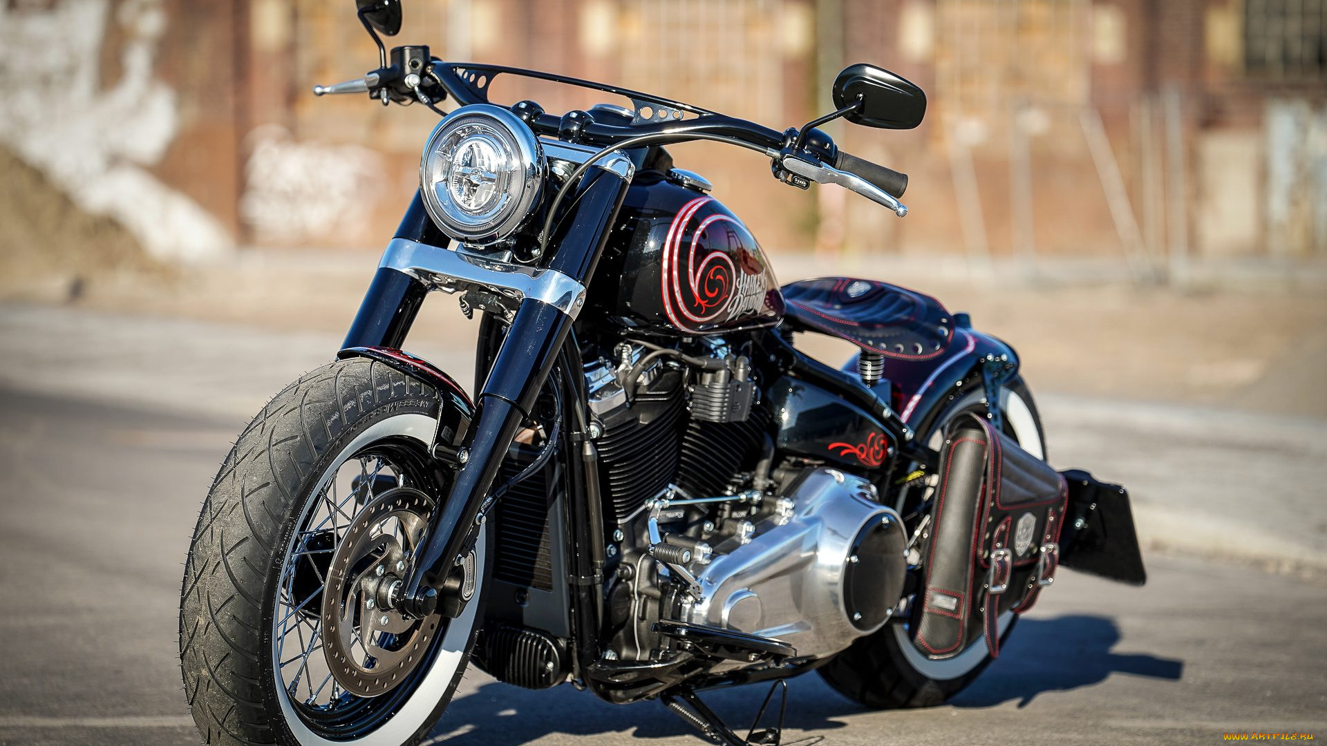 харлей, мотоциклы, harley-davidson, мотоцикл, байк, thunderbike, customs, черный