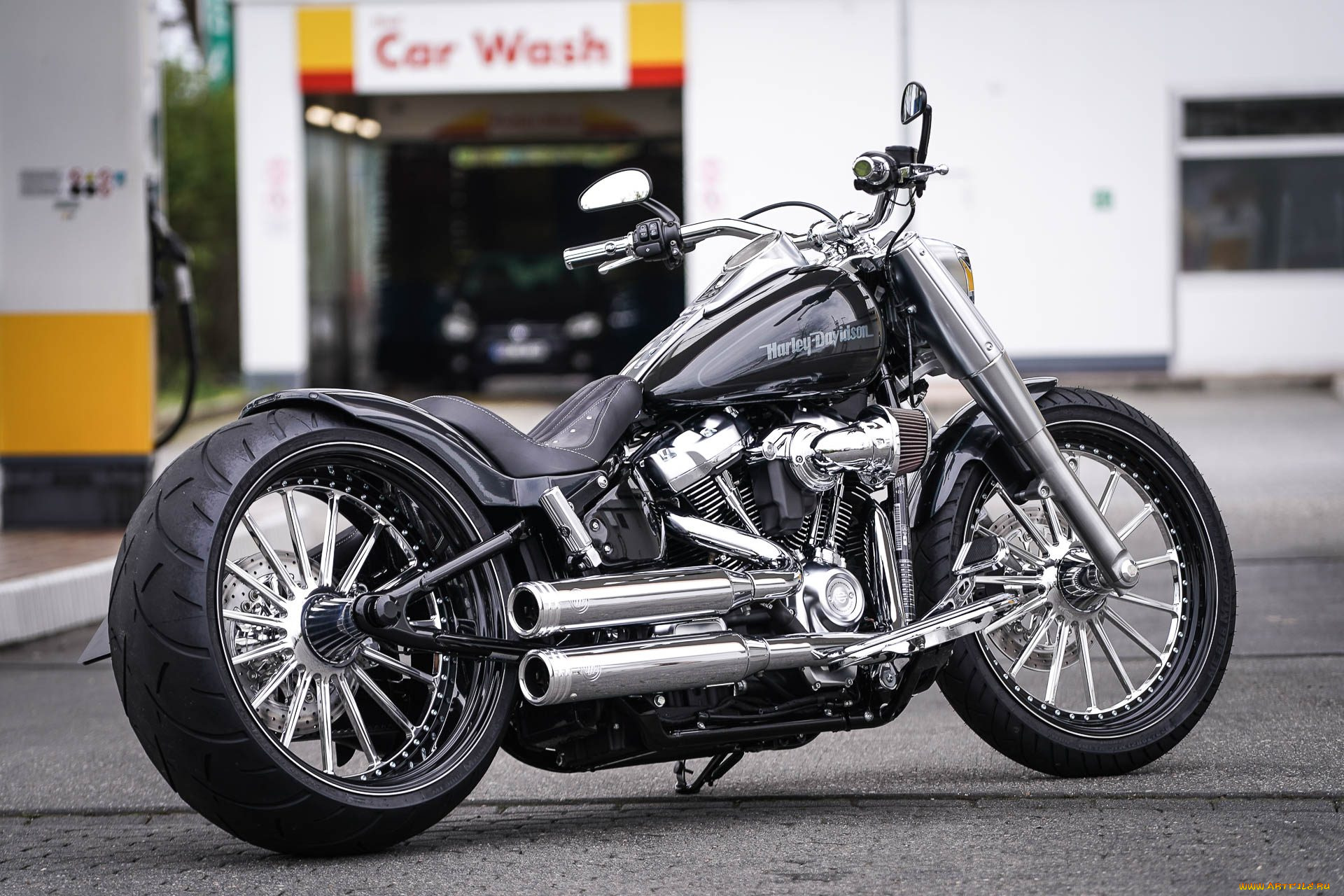 харлей, мотоциклы, harley-davidson, мотоцикл, байк, чёрный, thunderbike, customs