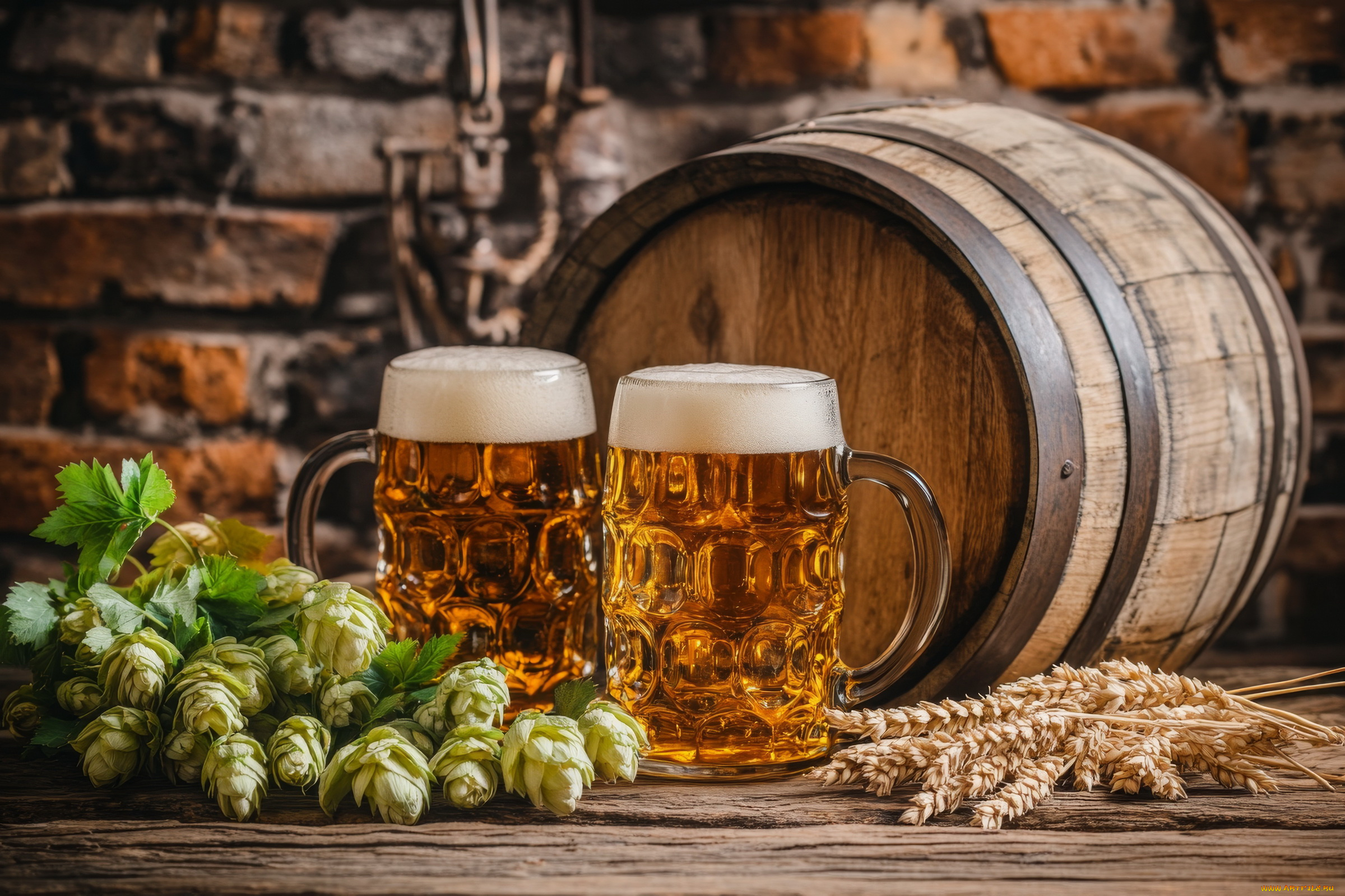 еда, напитки, , пиво, бочонок, бокалы, пиво, хмель